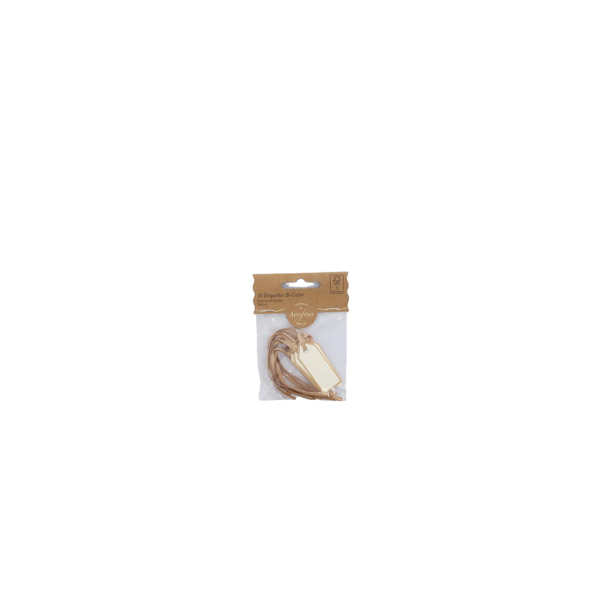 10 Ετικέτες Χάρτινες με κορδέλα – Κρεμ 5 x 2 cm από την εταιρεία Beauty Home