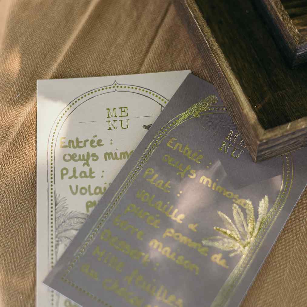 9 Κάρτες χάρτινες menu με θέμα “Ανατολής” – Καφέ , κρεμ και μπεζ 17 x 10 cm