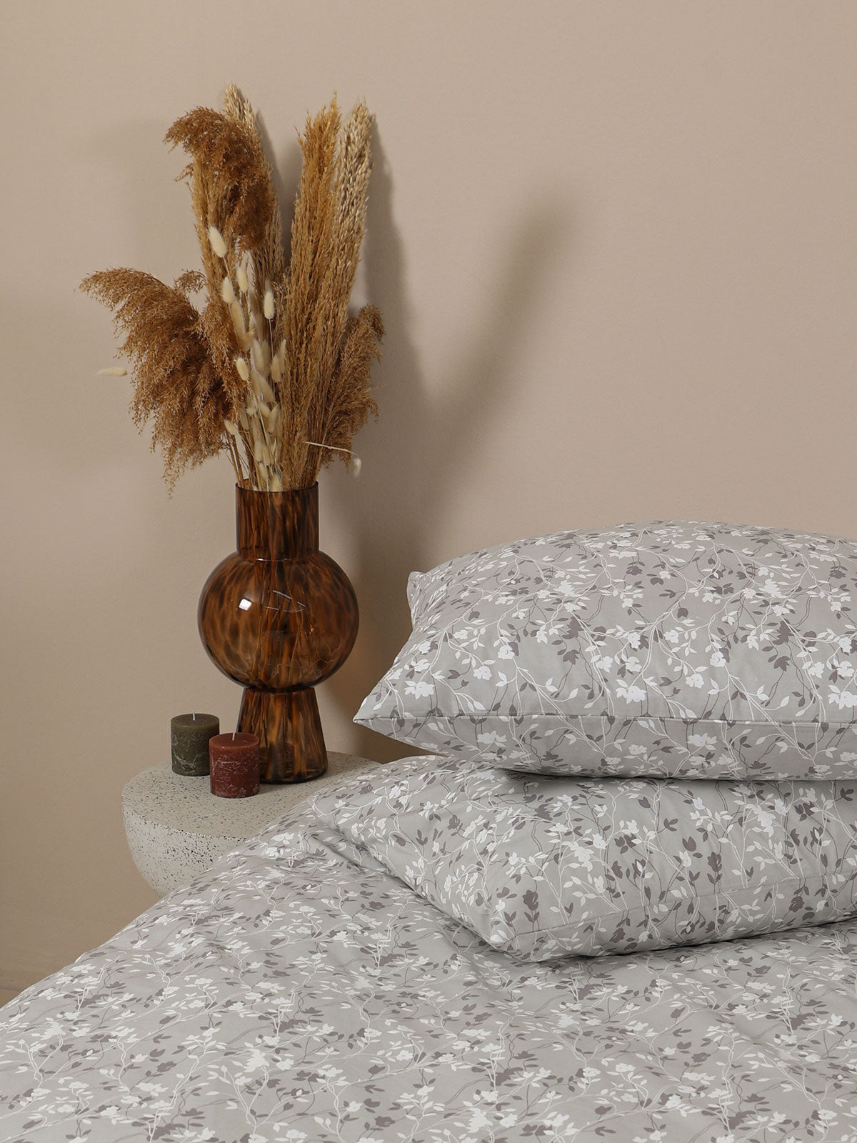 Μαξιλαροθήκες Menta Εμπριμέ 320 Grey 50x70 από την εταιρεία Sunshine Home