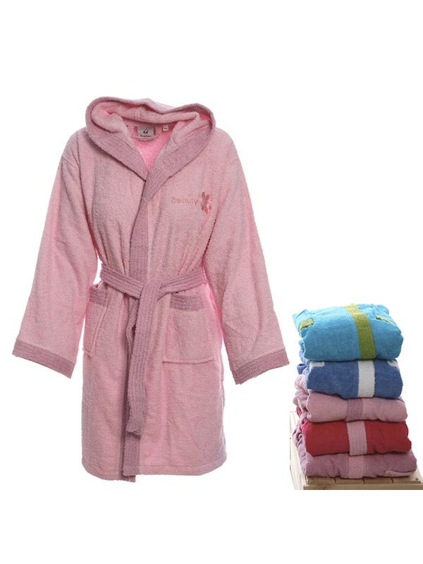 Mπουρνούζι παιδικό με κουκούλα Lila Ηλικία 6-8 από την εταιρεία Sunshine Home