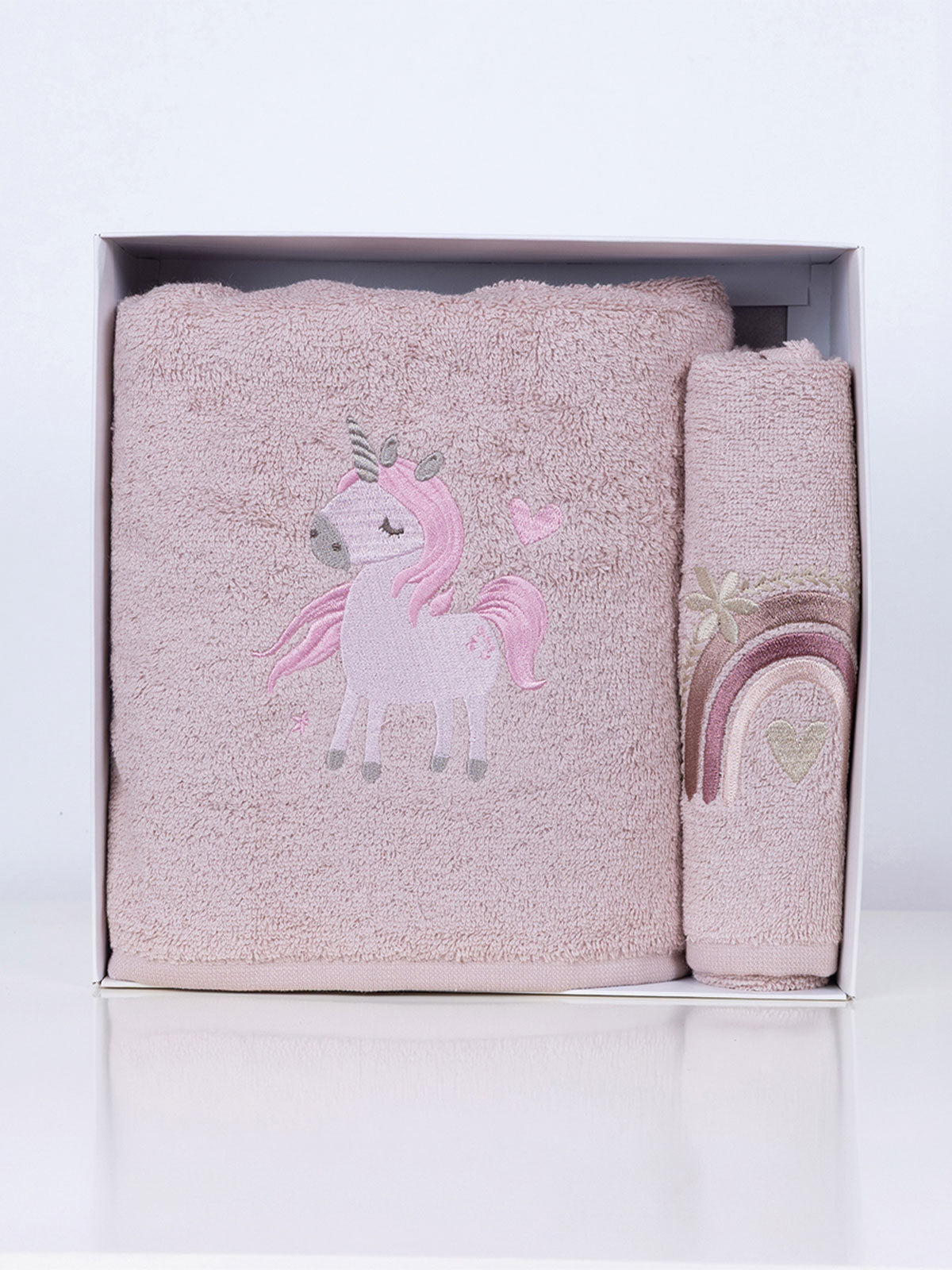 Fluffy Κεντητή Πετσέτα Unicorn 2 τμχ.