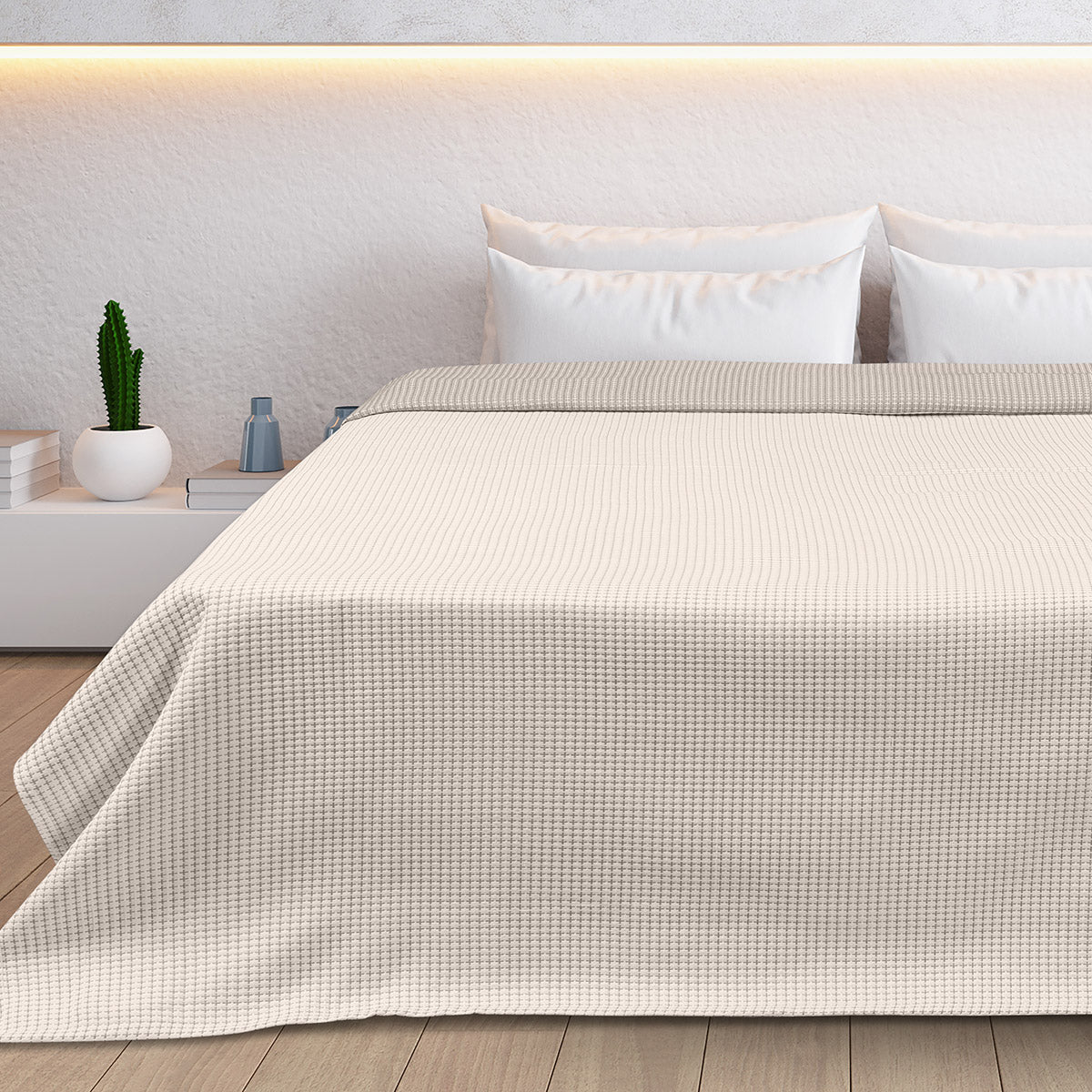 Κουβέρτα King Size διπλής όψεως Cross matelasse Art 11173 260x270 Άμμου Default Title από την εταιρεία Beauty Home