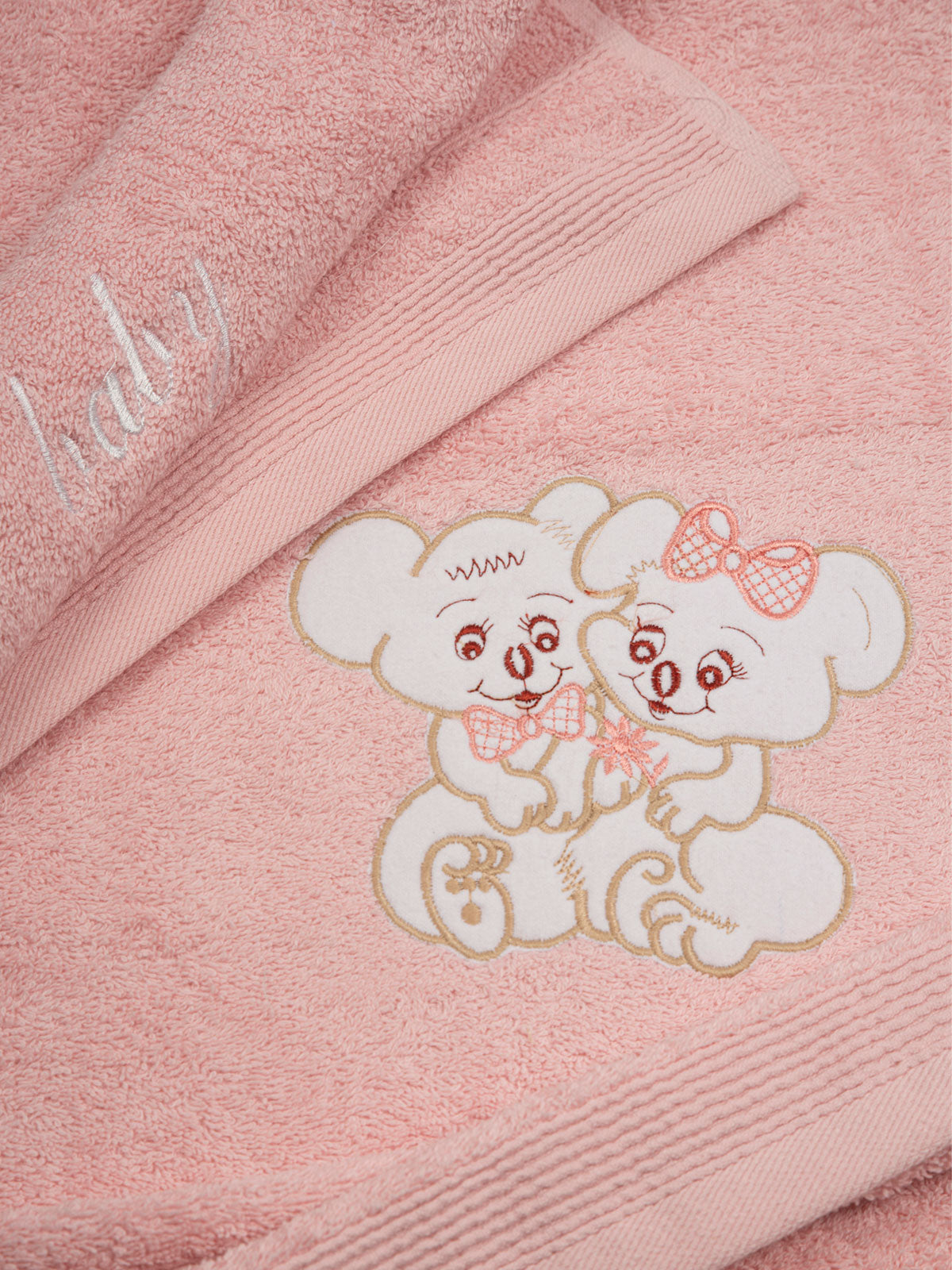 Σετ πετσέτες κεντητές Couple 06 Pink/Pink από την εταιρεία Sunshine Home