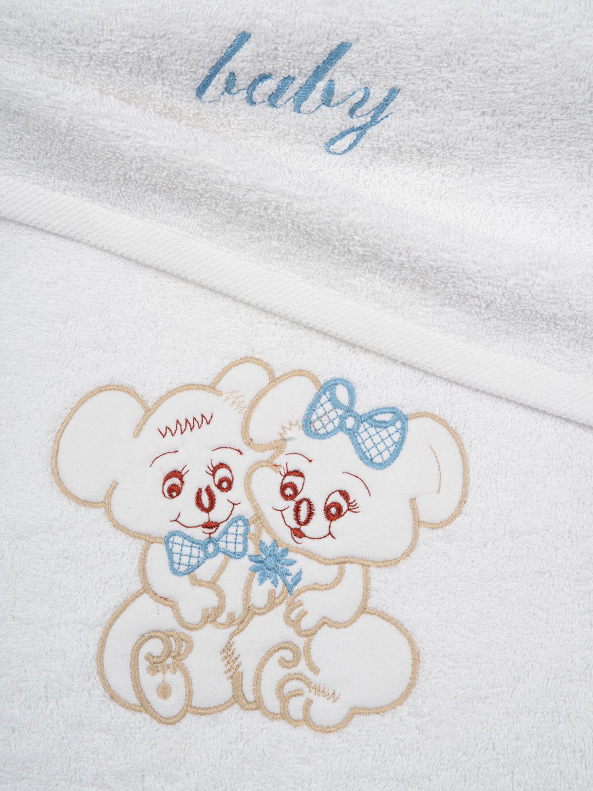 Σετ πετσέτες κεντητές Couple 06 White/Blue από την εταιρεία Sunshine Home