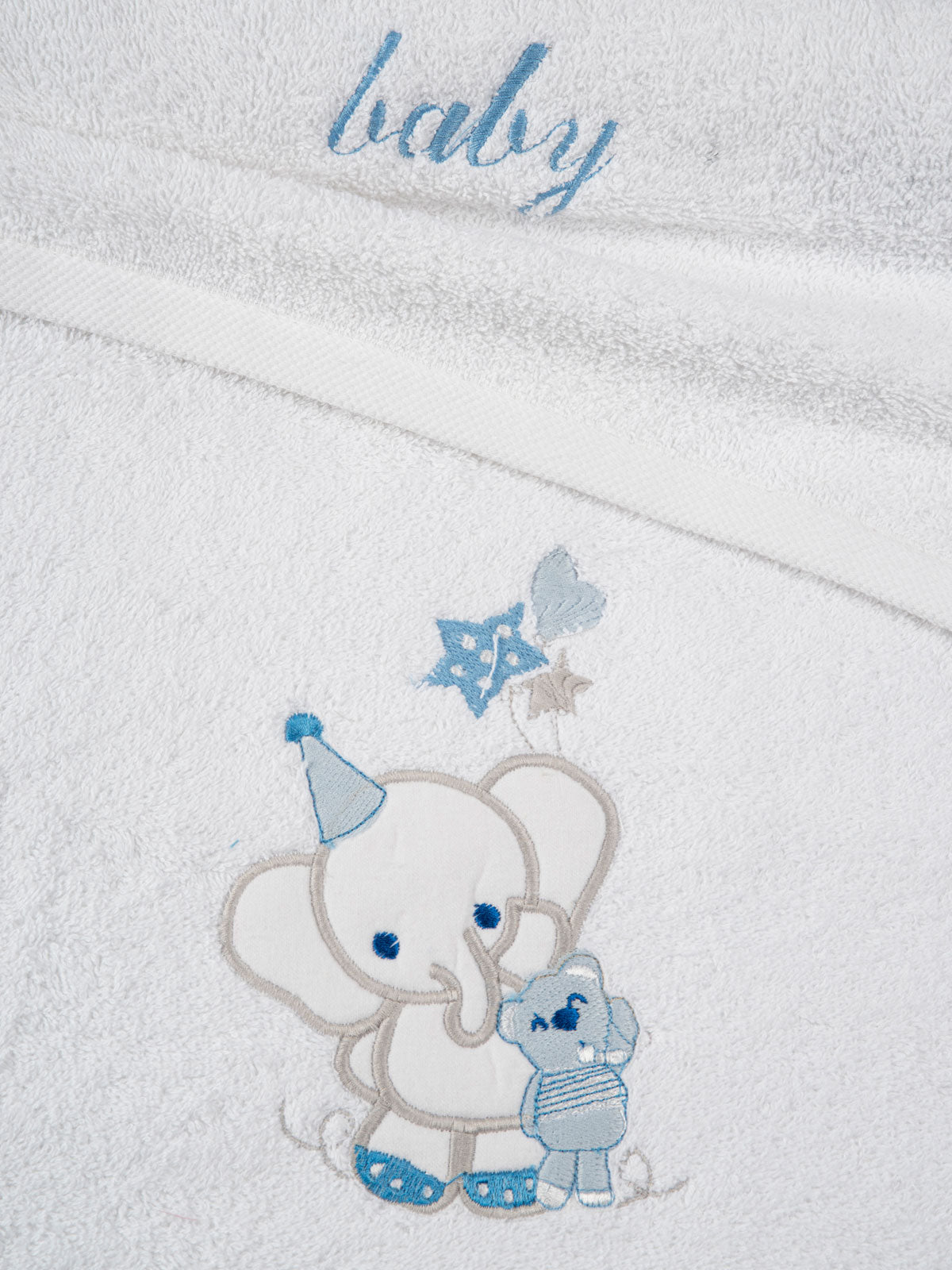 Σετ πετσέτες κεντητές Elephant 03 White