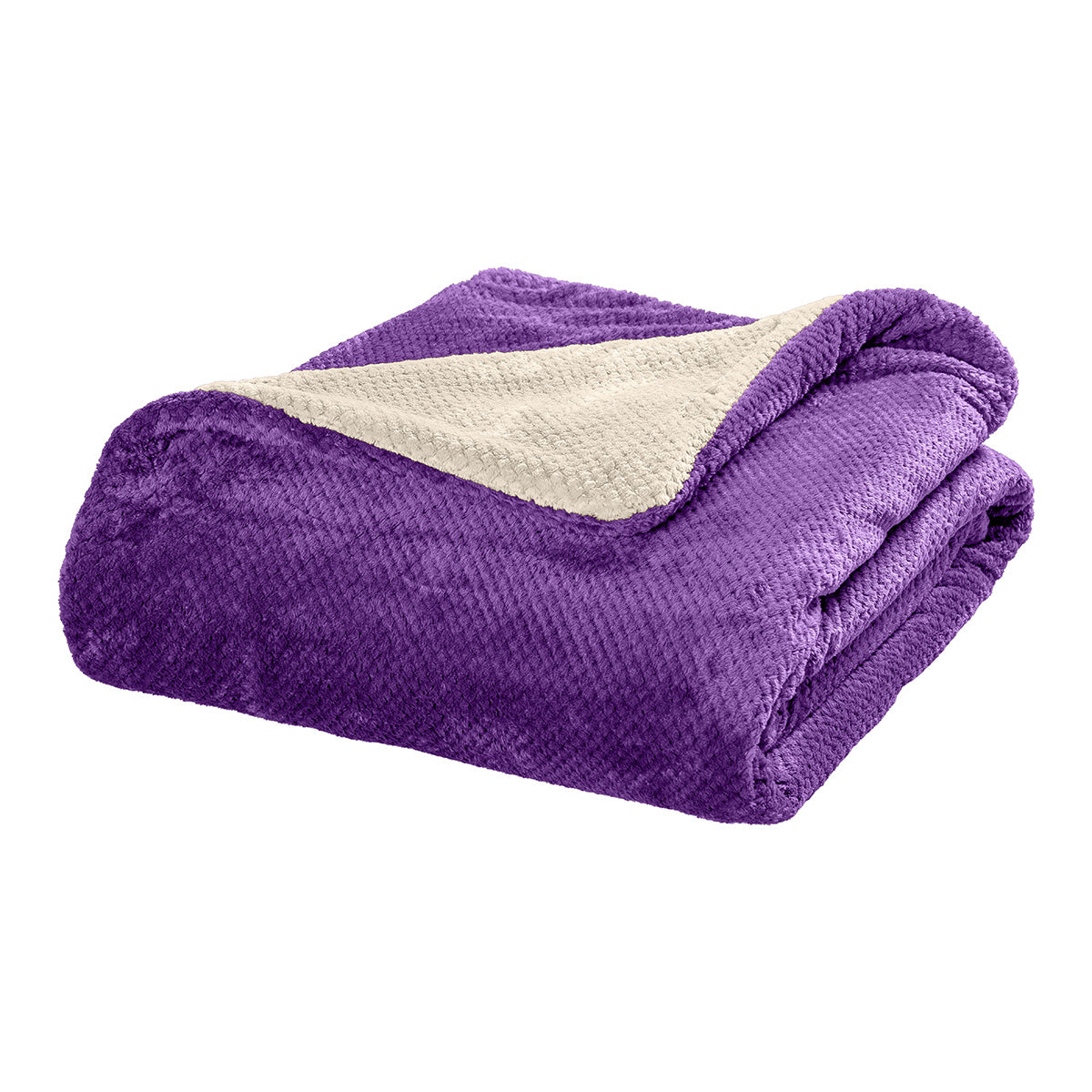 Κουβέρτα υπέρδιπλη διπλής όψεως Art 11601 Jacquard fleece 700gsm Fiesta Plus (11601ΚΒΥΔ-Off white-Purple)