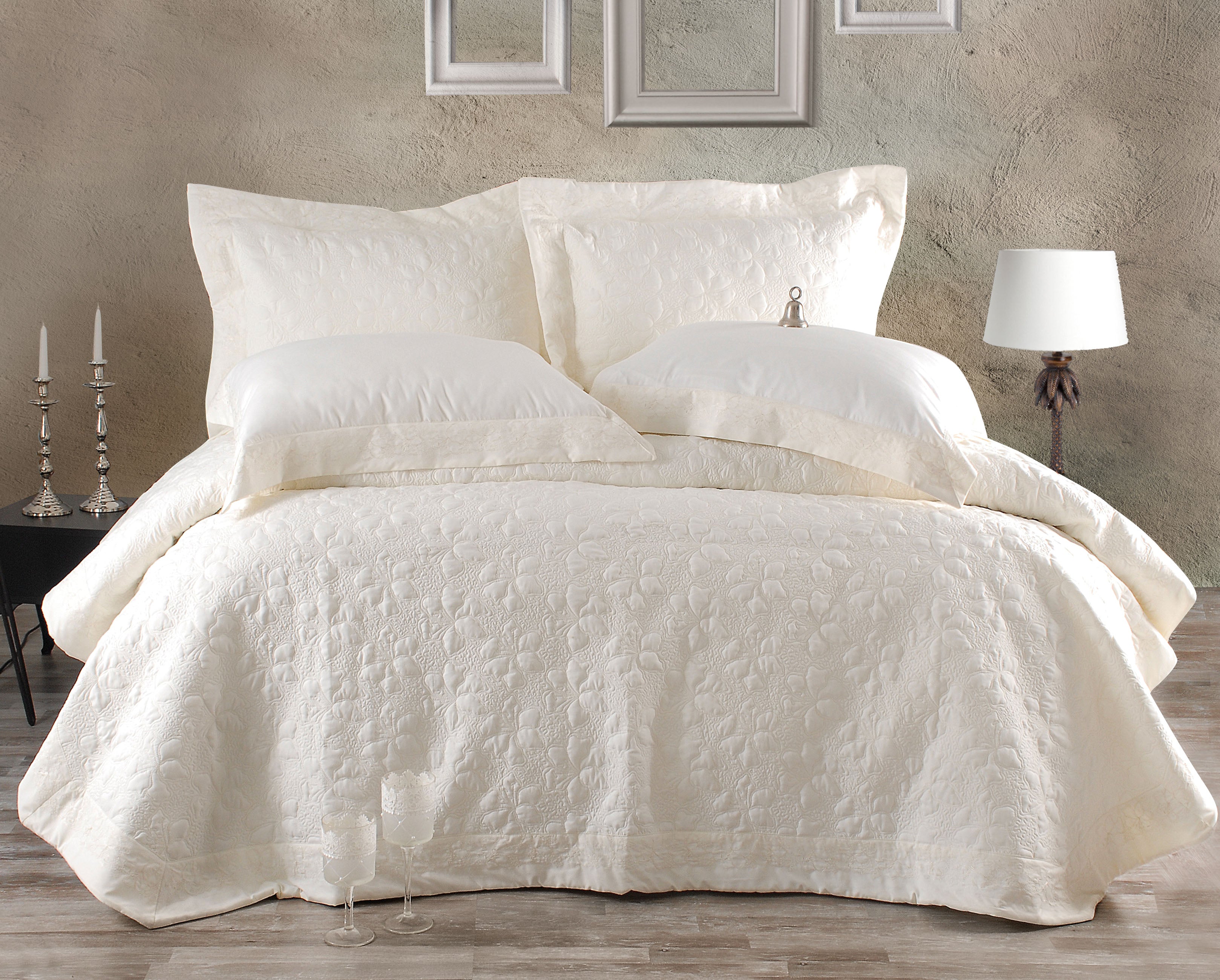 TABITHA - Σετ κουβερλί Σετ 3 Τεμαχίων Εκρού 1 * 235 x 250, 2 * 50 x 70 από την εταιρεία Rythmos Home