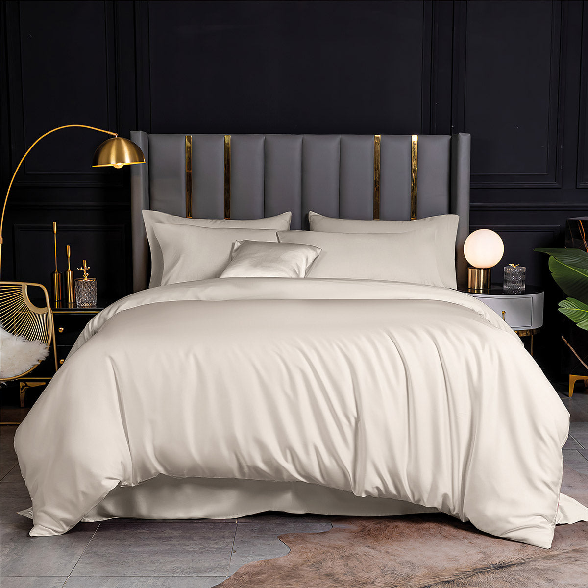 Σετ παπλωματοθήκη υπέρδιπλη Bamboo 300tc Art 12052 Miss Beauty 240x260 Μπεζ από την εταιρεία Beauty Home