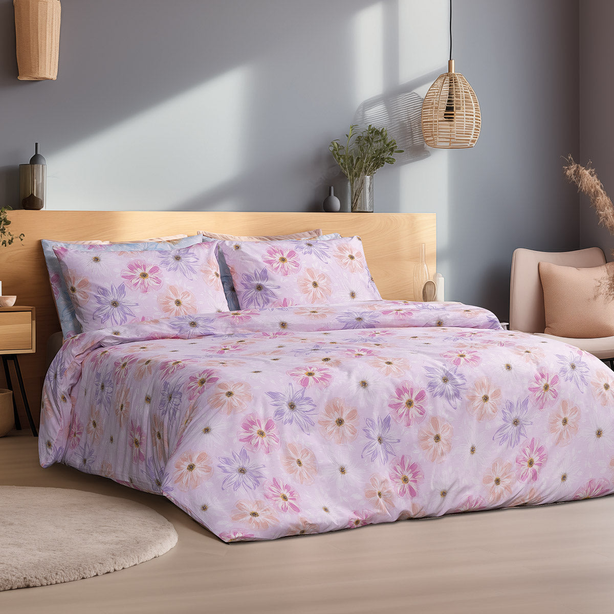 Σετ κουβερλί υπέρδιπλο Hana Αrt 12089 220x240 Ροζ από την εταιρεία Beauty Home