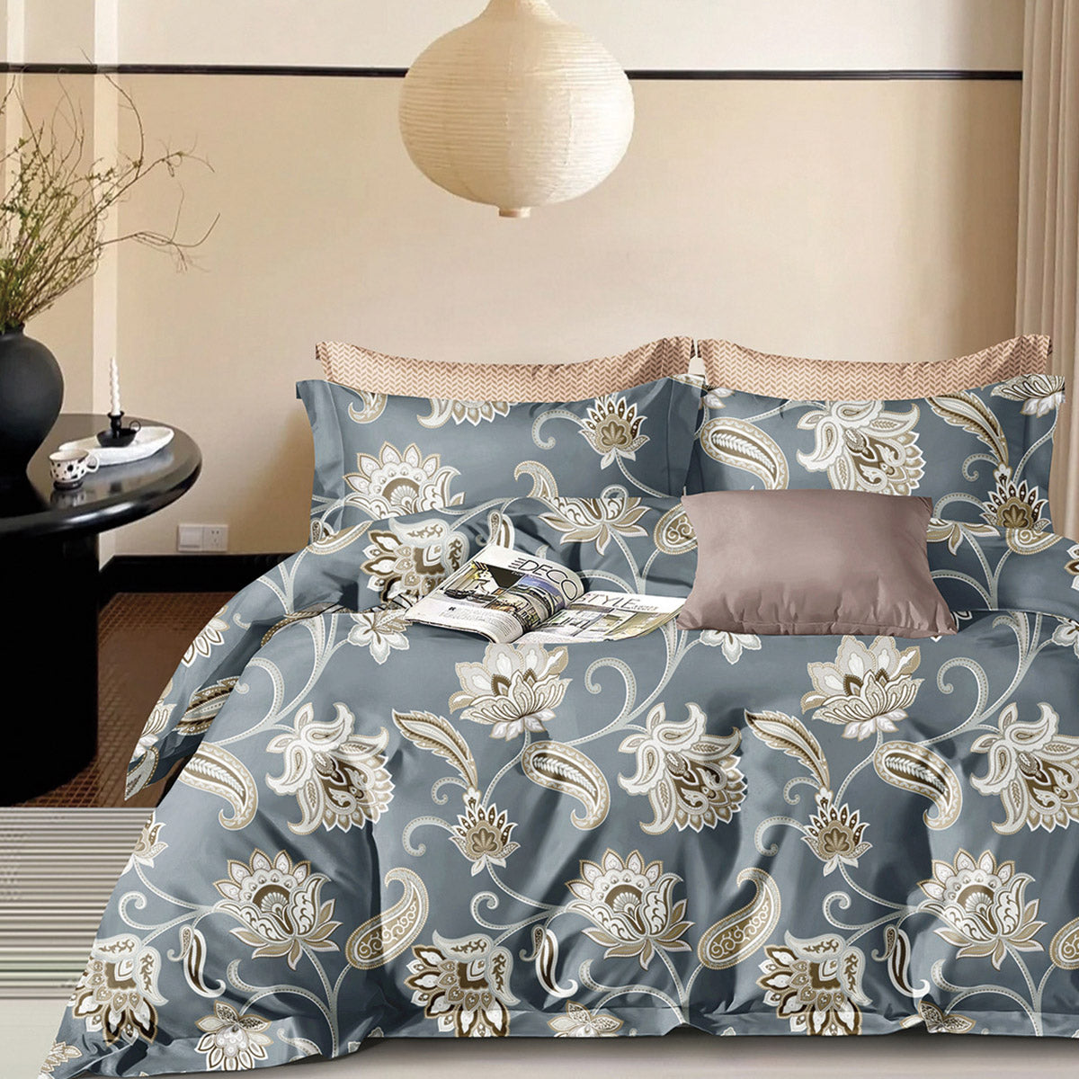 Σετ παπλωματοθήκη υπέρδιπλη Art 12279 Athina 230x250 Γκρι από την εταιρεία Beauty Home