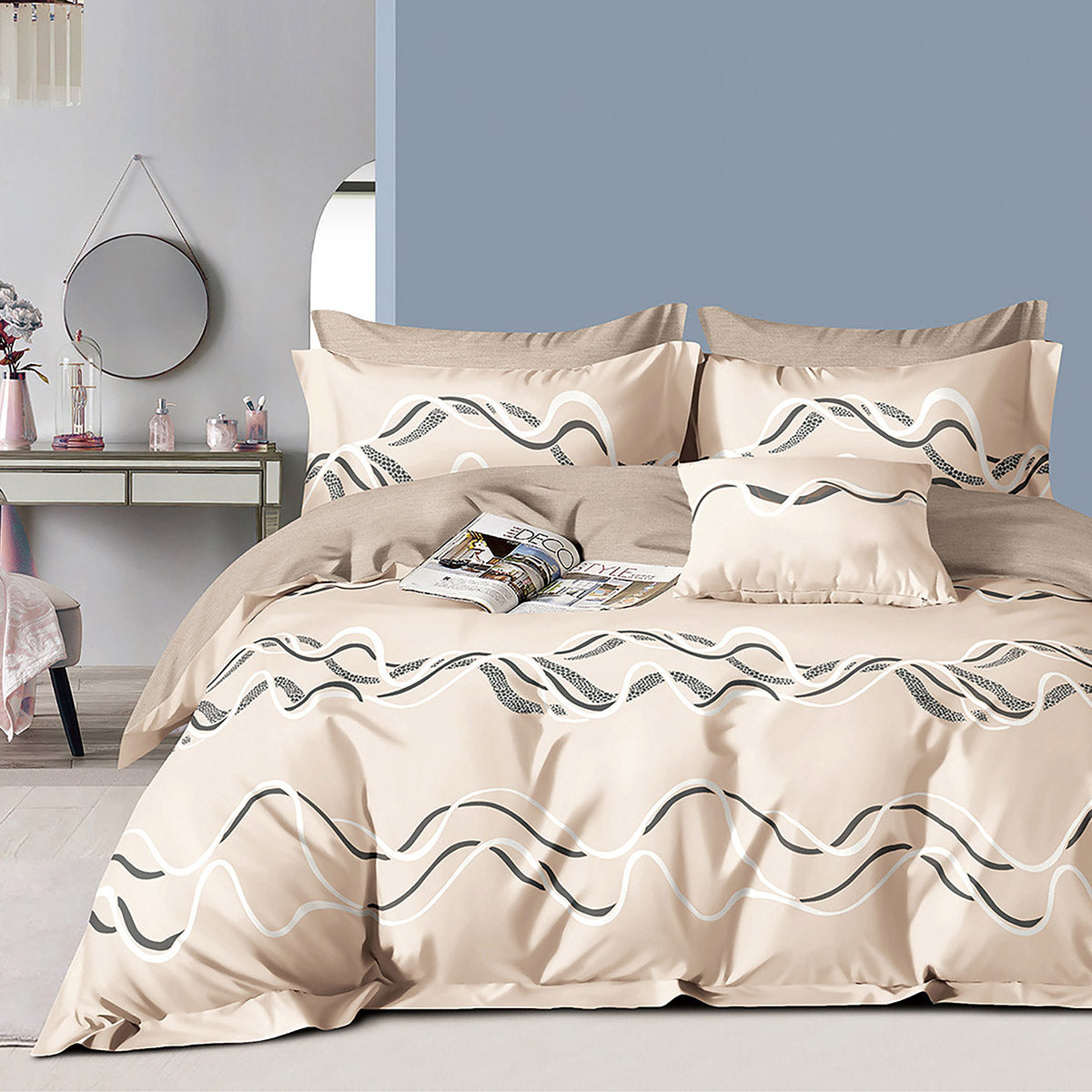 Σετ παπλωματοθήκη υπέρδιπλη Art 12609 Nicolo 230x250 Μπεζ από την εταιρεία Beauty Home