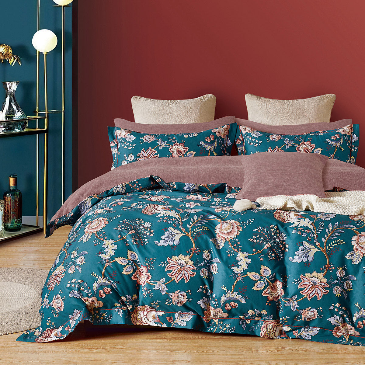 Σετ σεντόνια υπέρδιπλα Art 12613 Louis 230x260 Πετρόλ από την εταιρεία Beauty Home