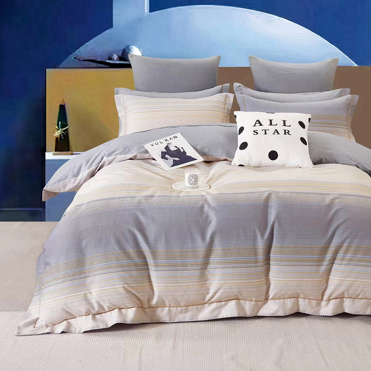 Σετ παπλωματοθήκη υπέρδιπλη Art 12618 Bach 230x250 Γκρι,Μπεζ από την εταιρεία Beauty Home