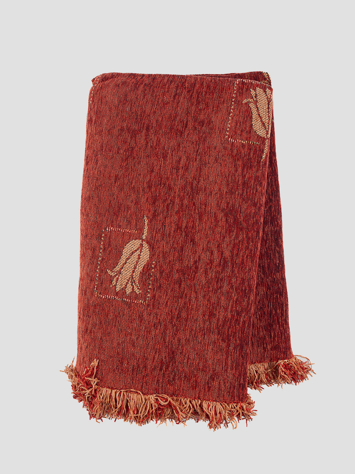 Ριχτάρι Σενίλ Ζακάρ Tulip Red Διθέσιο από την εταιρεία Sunshine Home