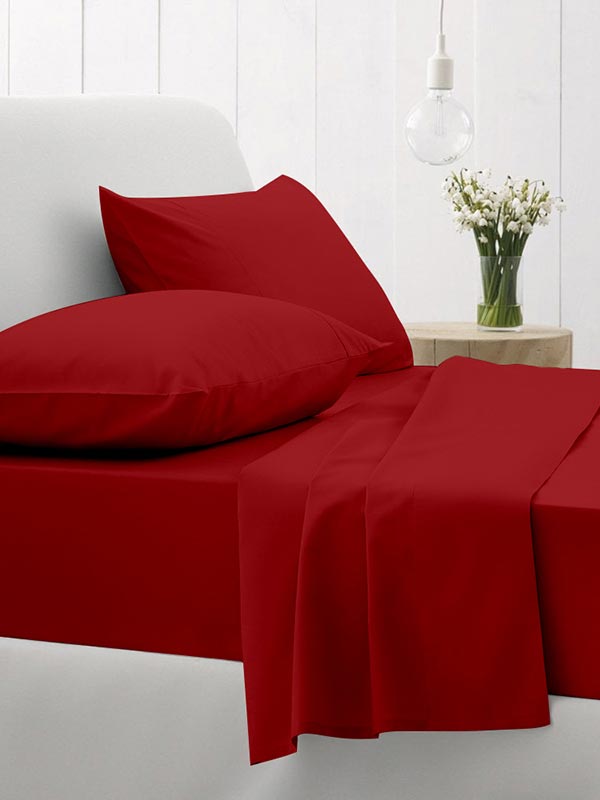 Σεντόνι Cotton Feelings φλατ 113 Red Μονό (165x270) από την εταιρεία Sunshine Home