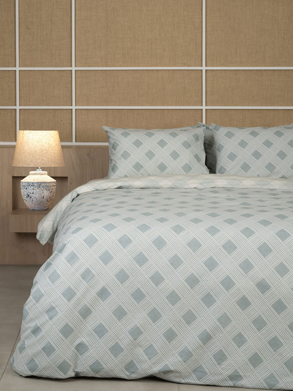 Σετ Σεντόνια Cotton Feelings 2072 Aqua Μονό με λάστιχο(105x205+30) από την εταιρεία Sunshine Home