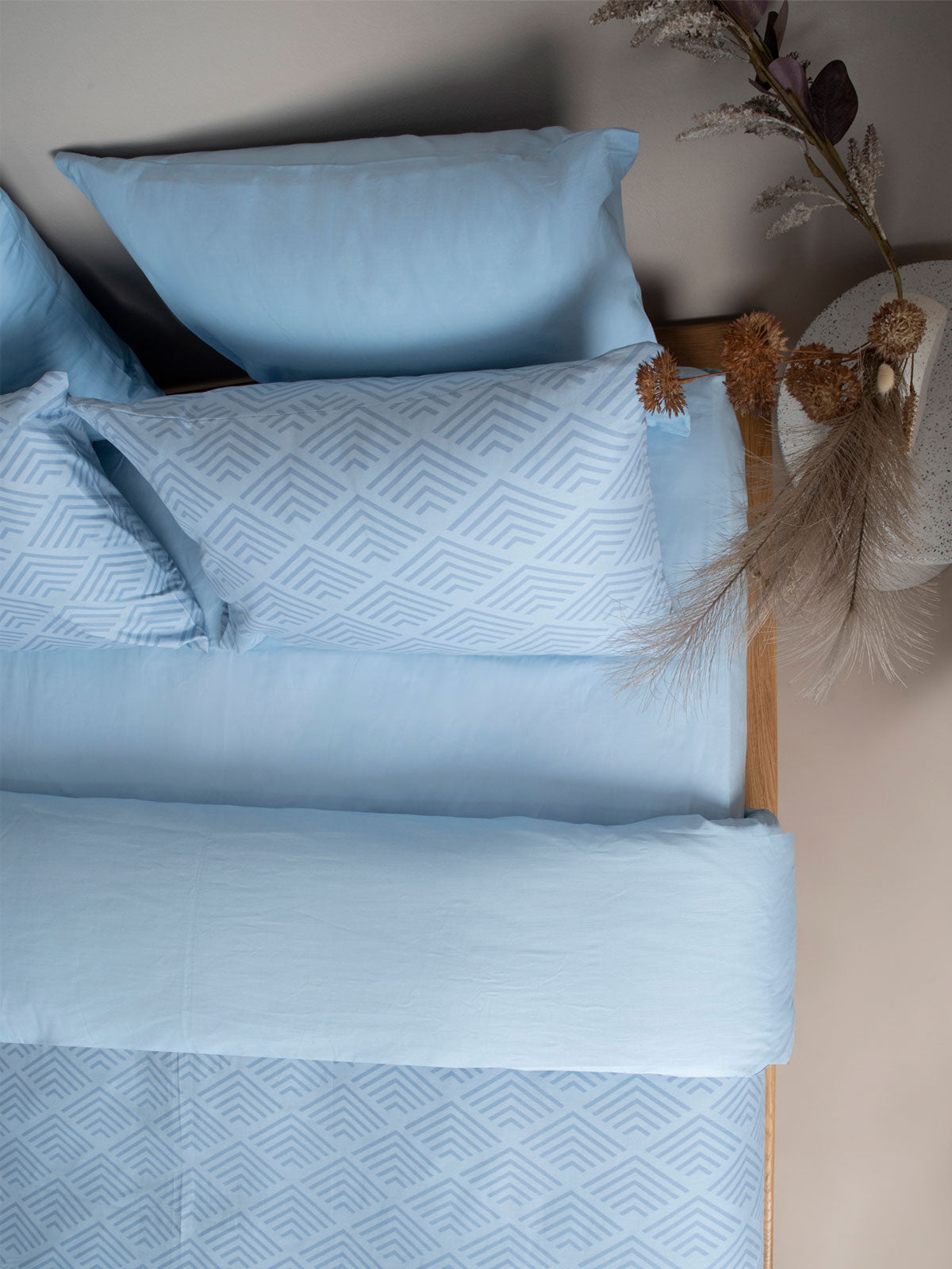 Σετ Σεντόνια Cotton Feelings 2048 Blue Υπέρδιπλο με λάστιχο (170x205+30) από την εταιρεία Sunshine Home