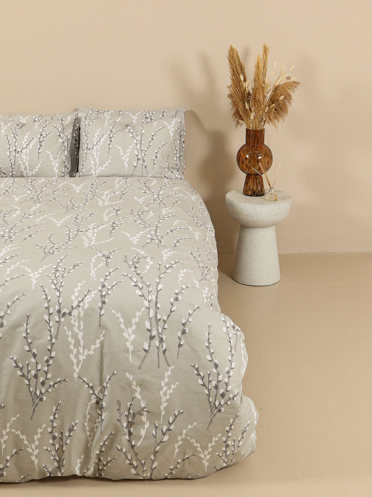 Σετ Σεντόνια Cotton Feelings 2054 Grey Υπέρδιπλο με λάστιχο (170x205+30)