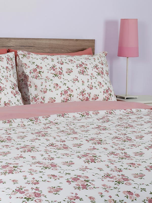 Σετ Σεντόνια Cotton Feelings 929 Pink Υπέρδιπλο με λάστιχο (170x205+30)