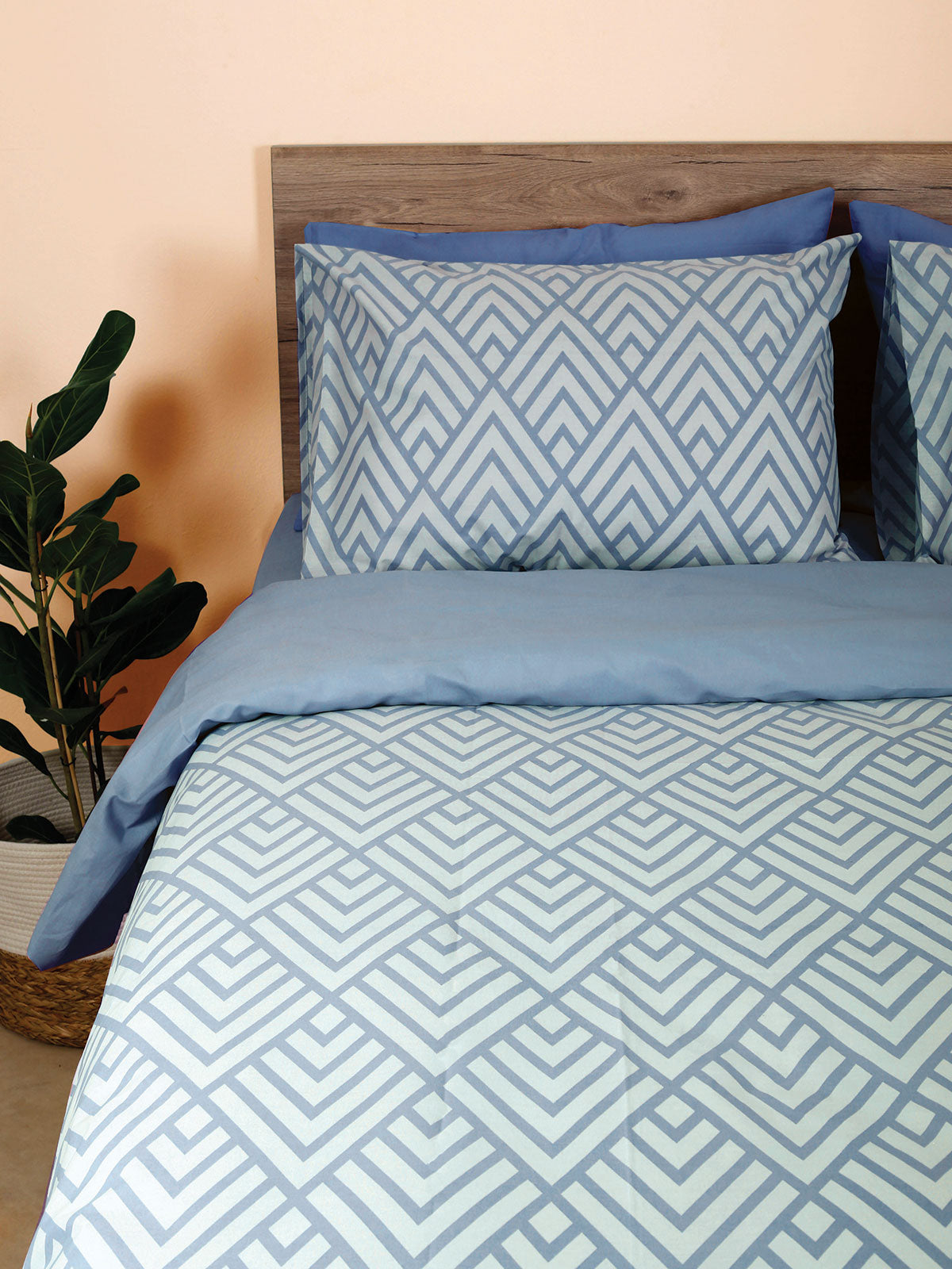 Σετ Σεντόνια Cotton Feelings 2036 Blue Υπέρδιπλο (235x270) από την εταιρεία Sunshine Home