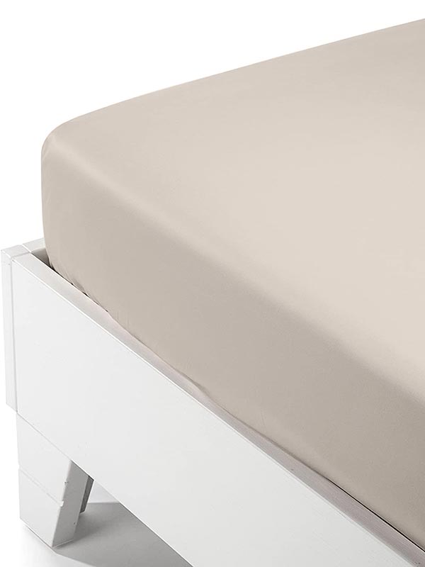 Κατωσέντονο Satin με λάστιχο Beige Διπλό (160x200+40) από την εταιρεία Sunshine Home