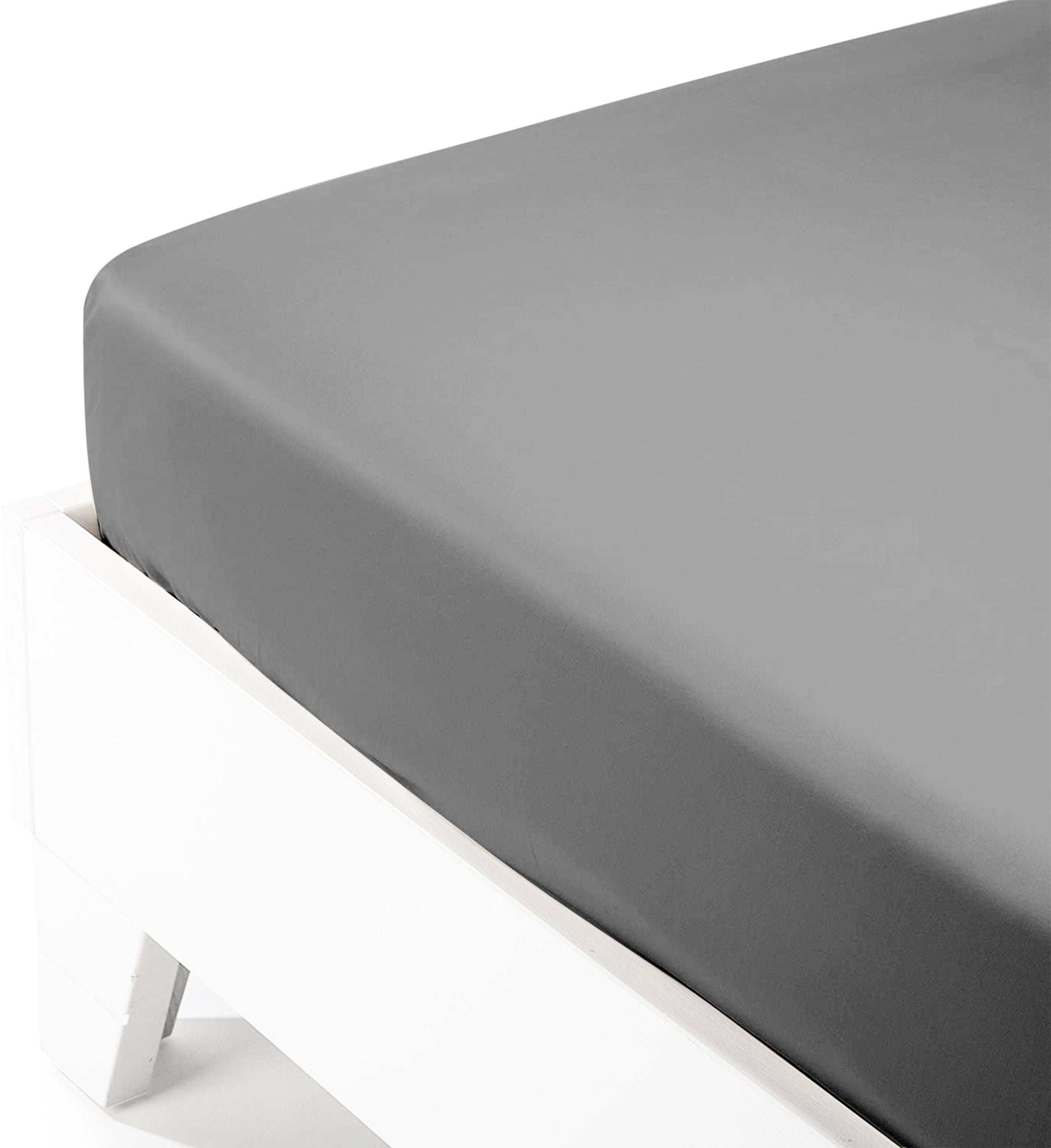 Κατωσέντονο Satin με λάστιχο Dark Grey Υπέρδιπλο (180x200+40) από την εταιρεία Sunshine Home