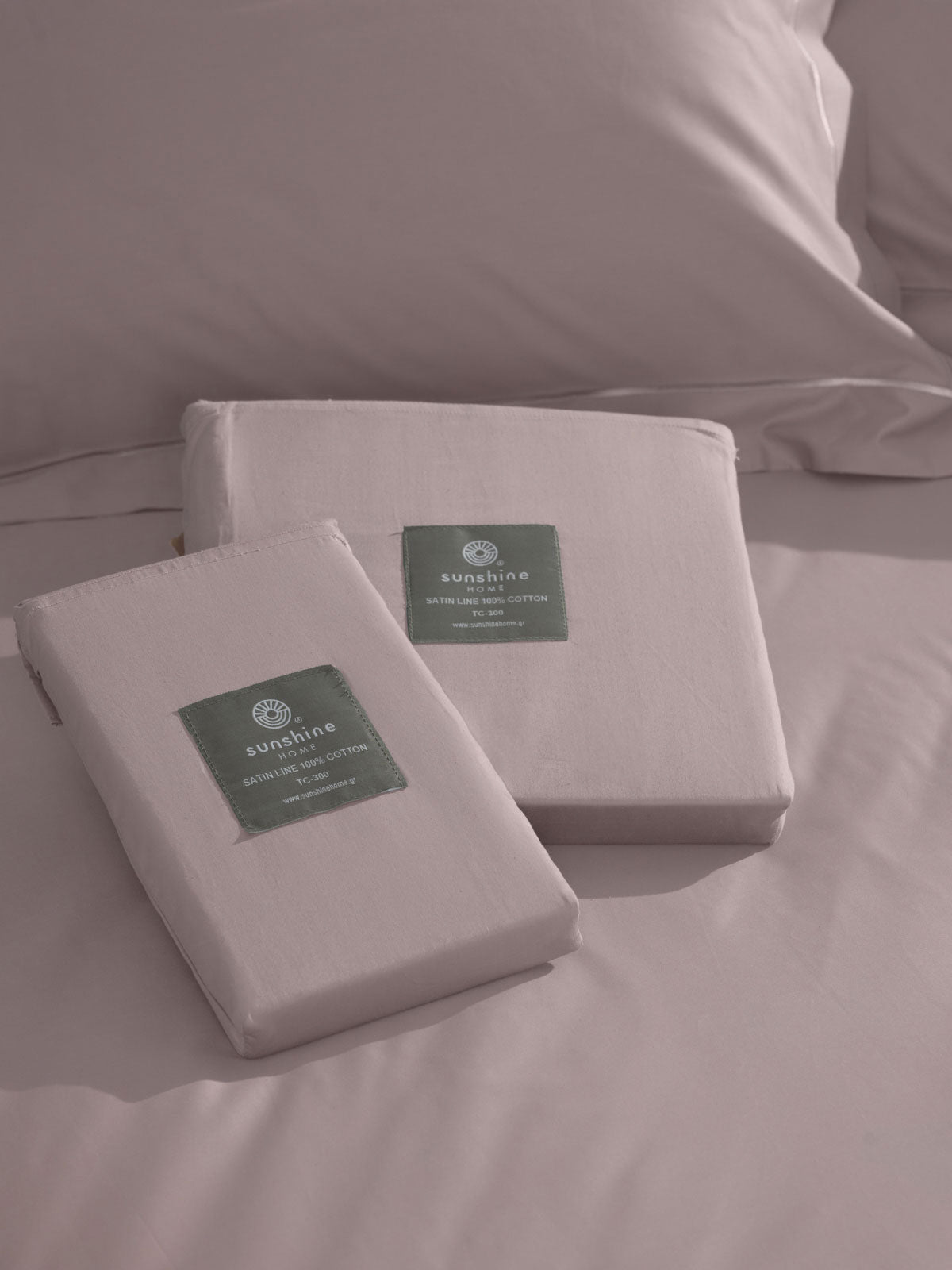 Σετ Σεντόνια Βαμβακοσατέν Omnia μονόχρωμα Powder King Size (280x300) από την εταιρεία Sunshine Home