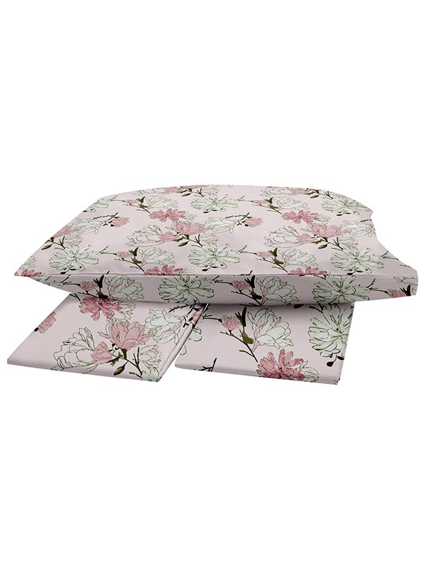 Σετ Σεντόνια Menta Εμπριμέ 070 Pink Μονο (160x250) από την εταιρεία Sunshine Home