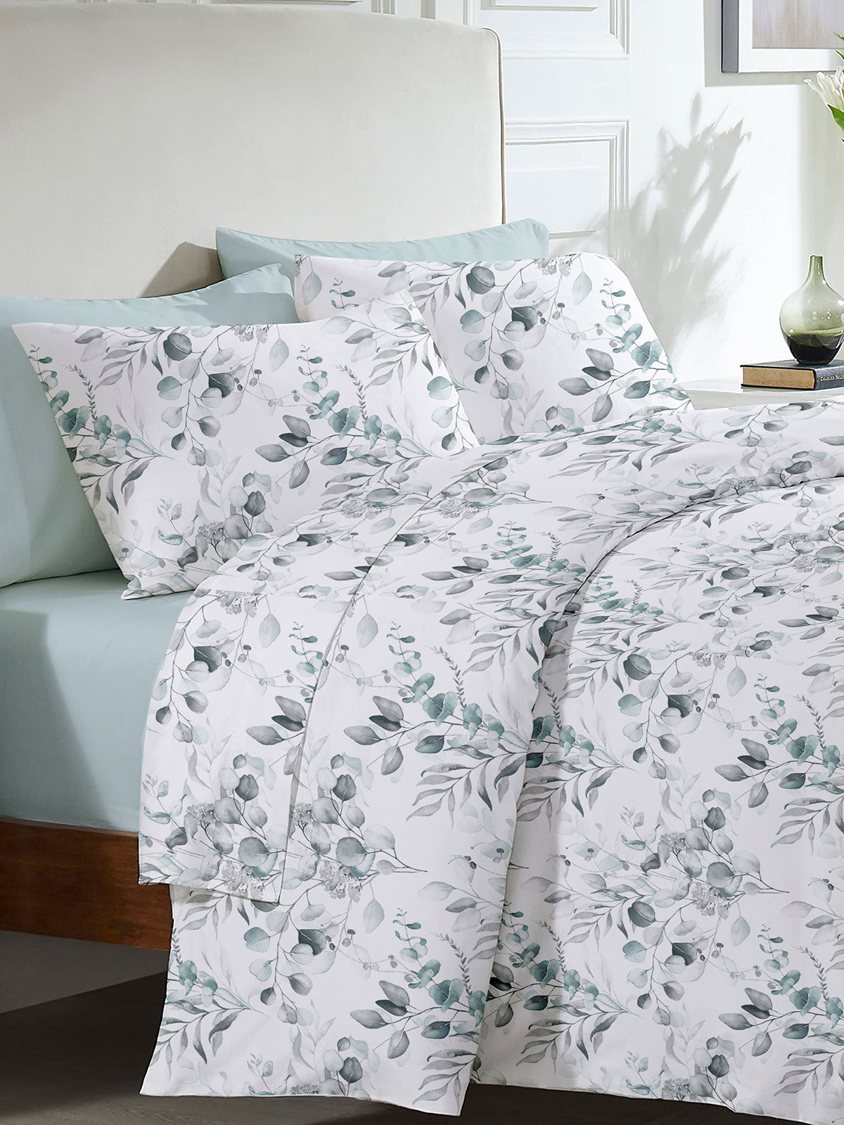 Σετ Σεντόνια Menta Εμπριμέ 560 Grey Υπέρδιπλο (235x250) από την εταιρεία Sunshine Home