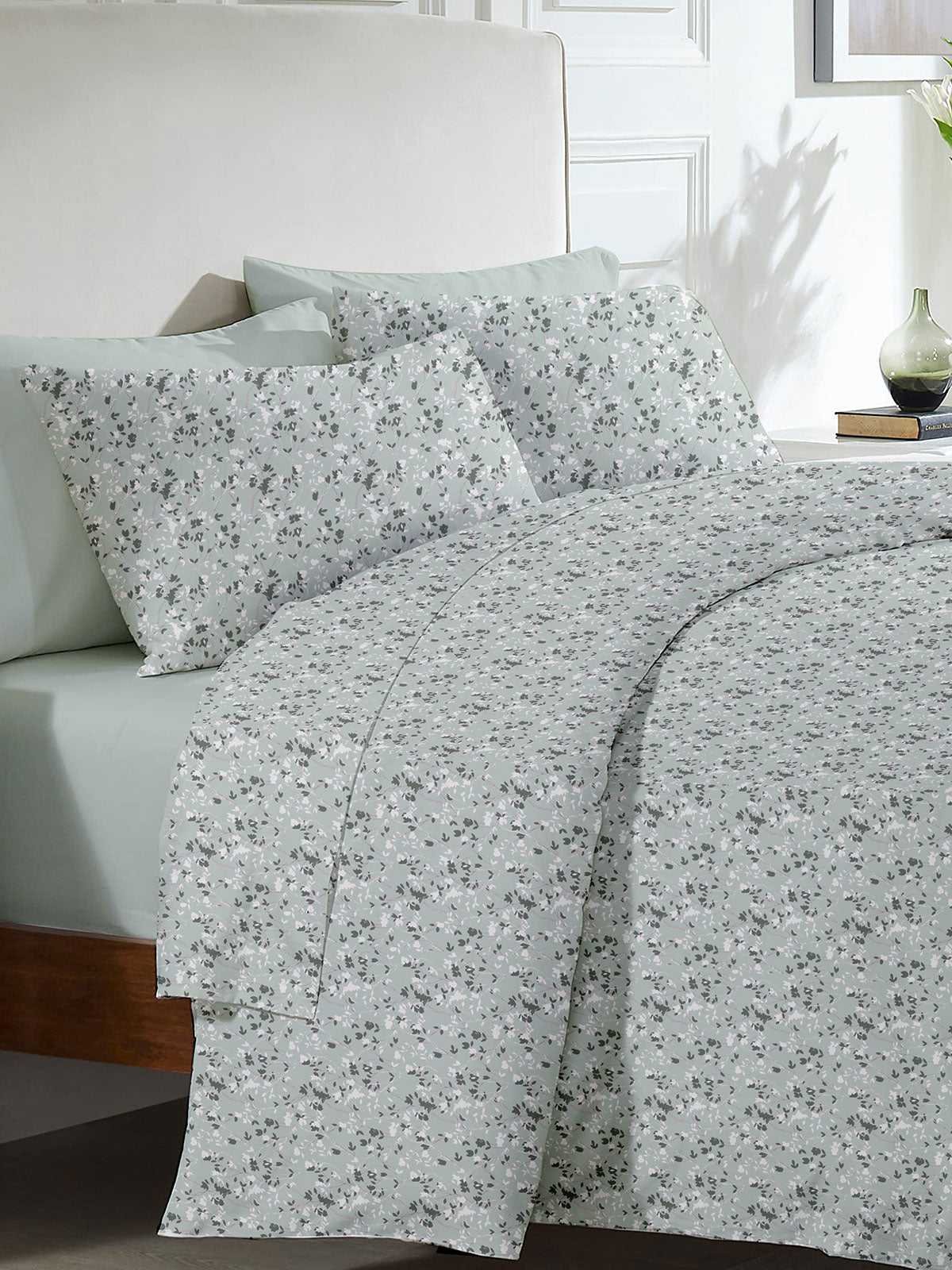 Σετ Σεντόνια Menta Εμπριμέ 320 Aqua Υπέρδιπλο (235x250) από την εταιρεία Sunshine Home