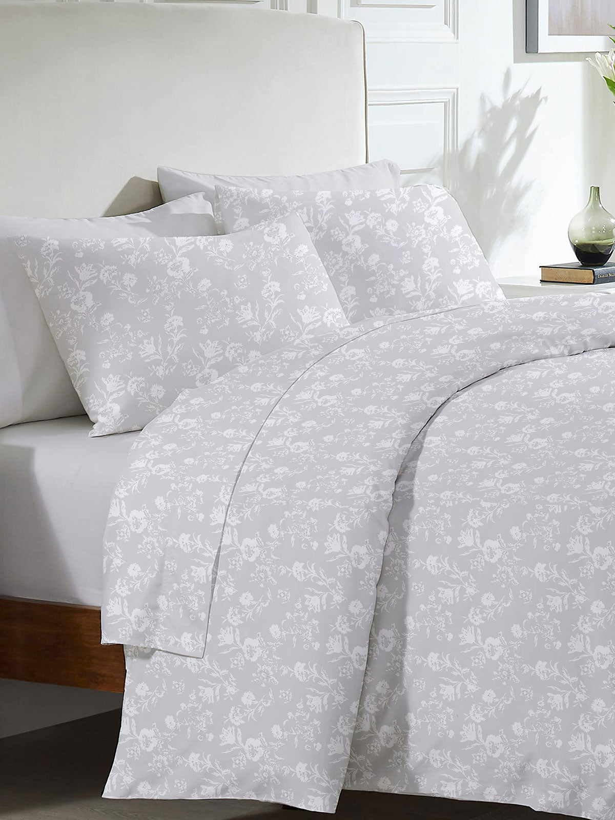 Σετ Σεντόνια Menta Εμπριμέ 340 Grey Υπέρδιπλο (235x250) από την εταιρεία Sunshine Home