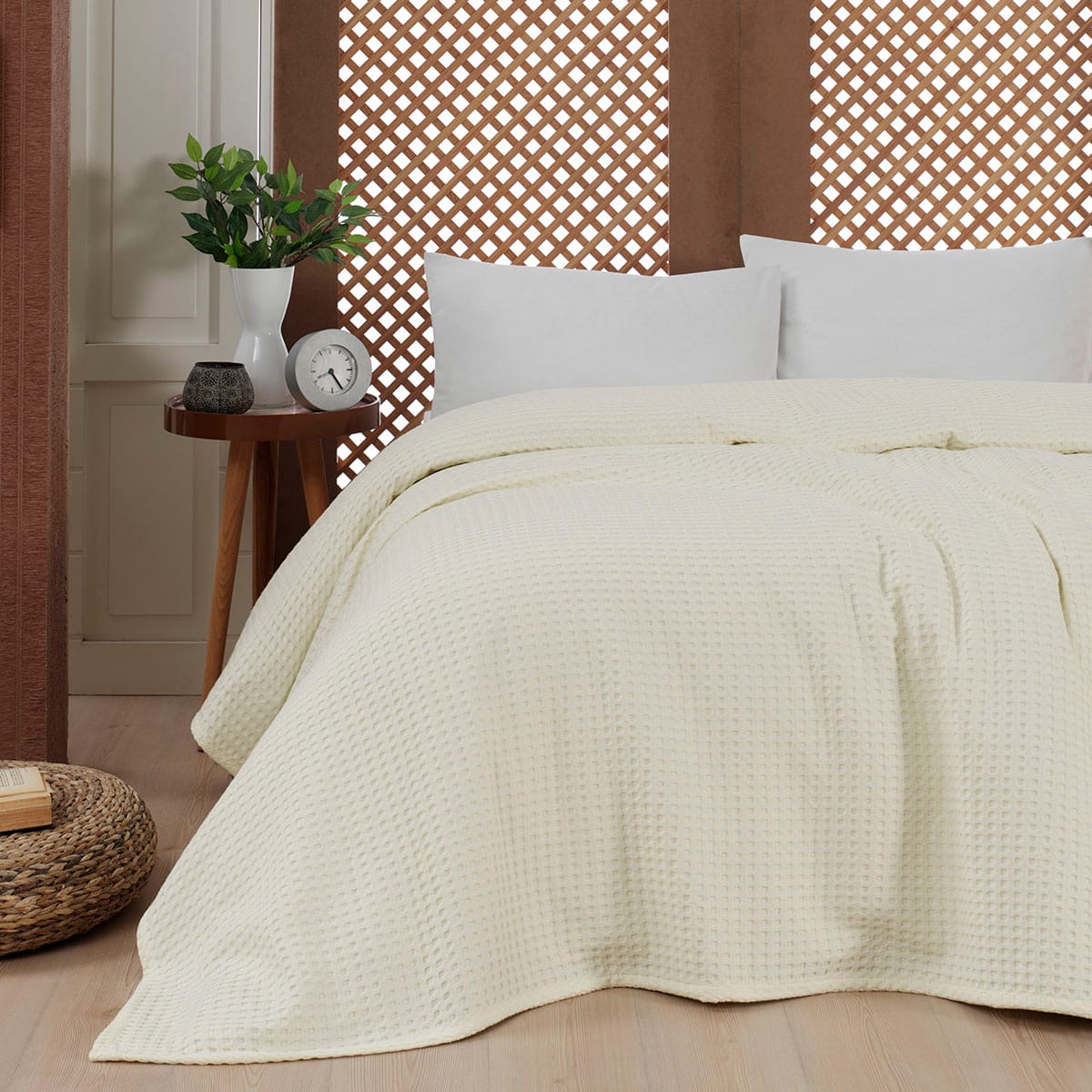 Πικέ υπέρδιπλη waffle Art 1990 Cream 230x240 Εκρού από την εταιρεία Beauty Home