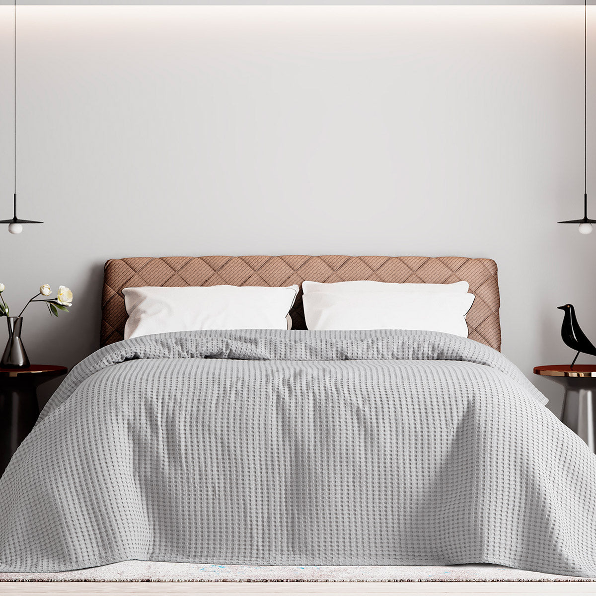 Πικέ μονή waffle Art 1990 Silver 170x240 Γκρι από την εταιρεία Beauty Home
