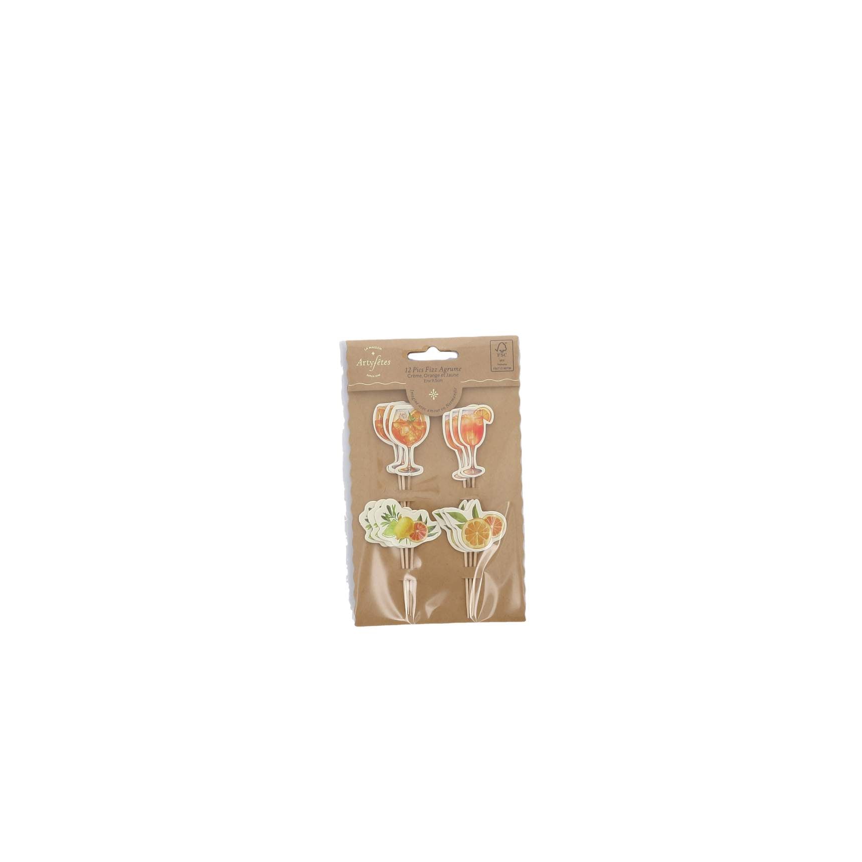 12 Ταμπελάκια με θέμα “Fizz Citrus” 9,5cm από την εταιρεία Beauty Home