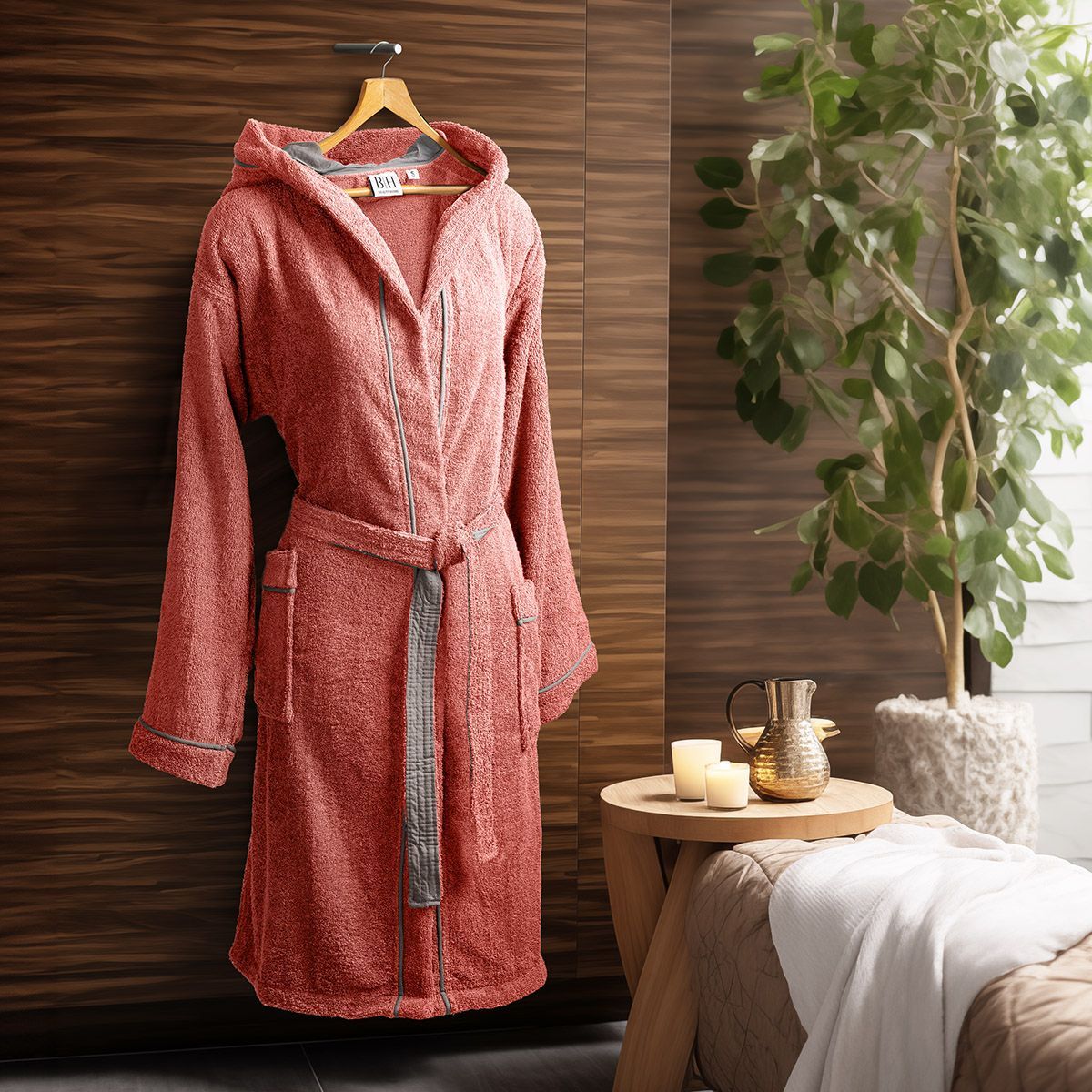 Μπουρνούζι με κουκούλα Art 3421 Κοραλί από την εταιρεία Beauty Home