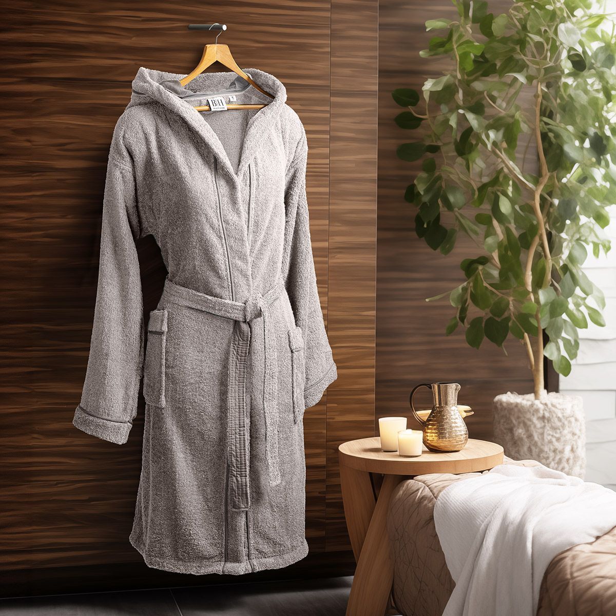 Μπουρνούζι με κουκούλα Art 3423 Γκρι από την εταιρεία Beauty Home