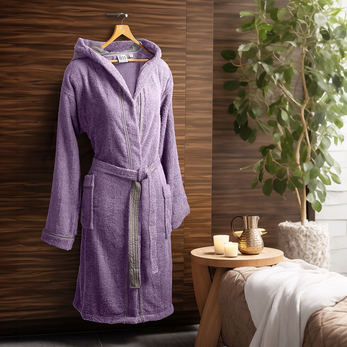 Μπουρνούζι με κουκούλα Art 3425 Λιλά από την εταιρεία Beauty Home