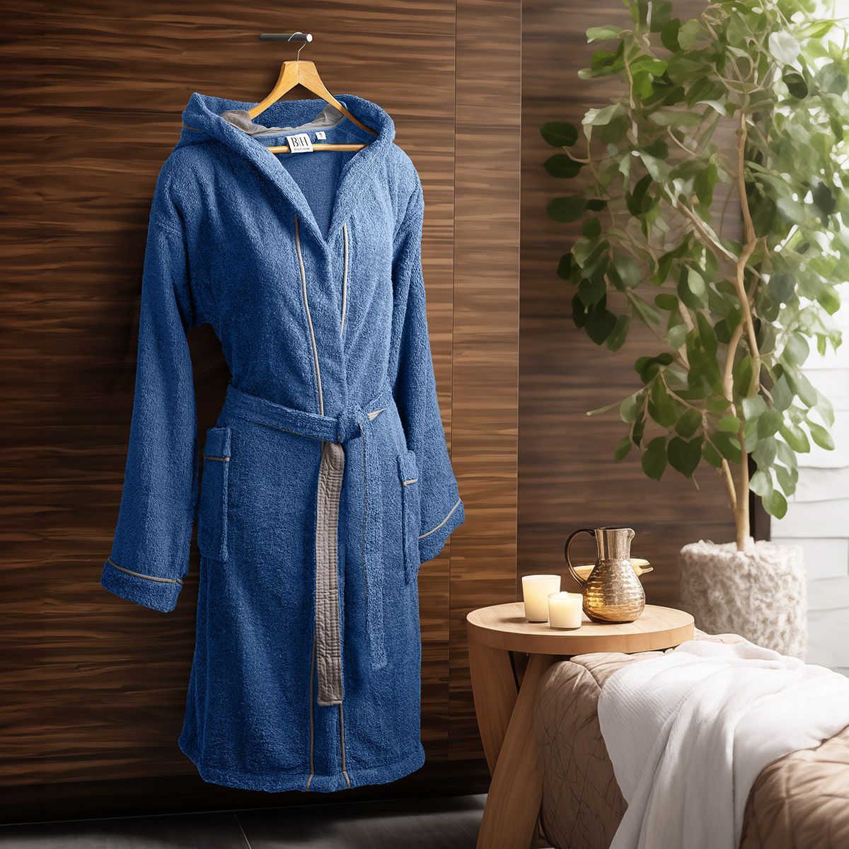 Μπουρνούζι με κουκούλα Art 3426 Μπλέ από την εταιρεία Beauty Home