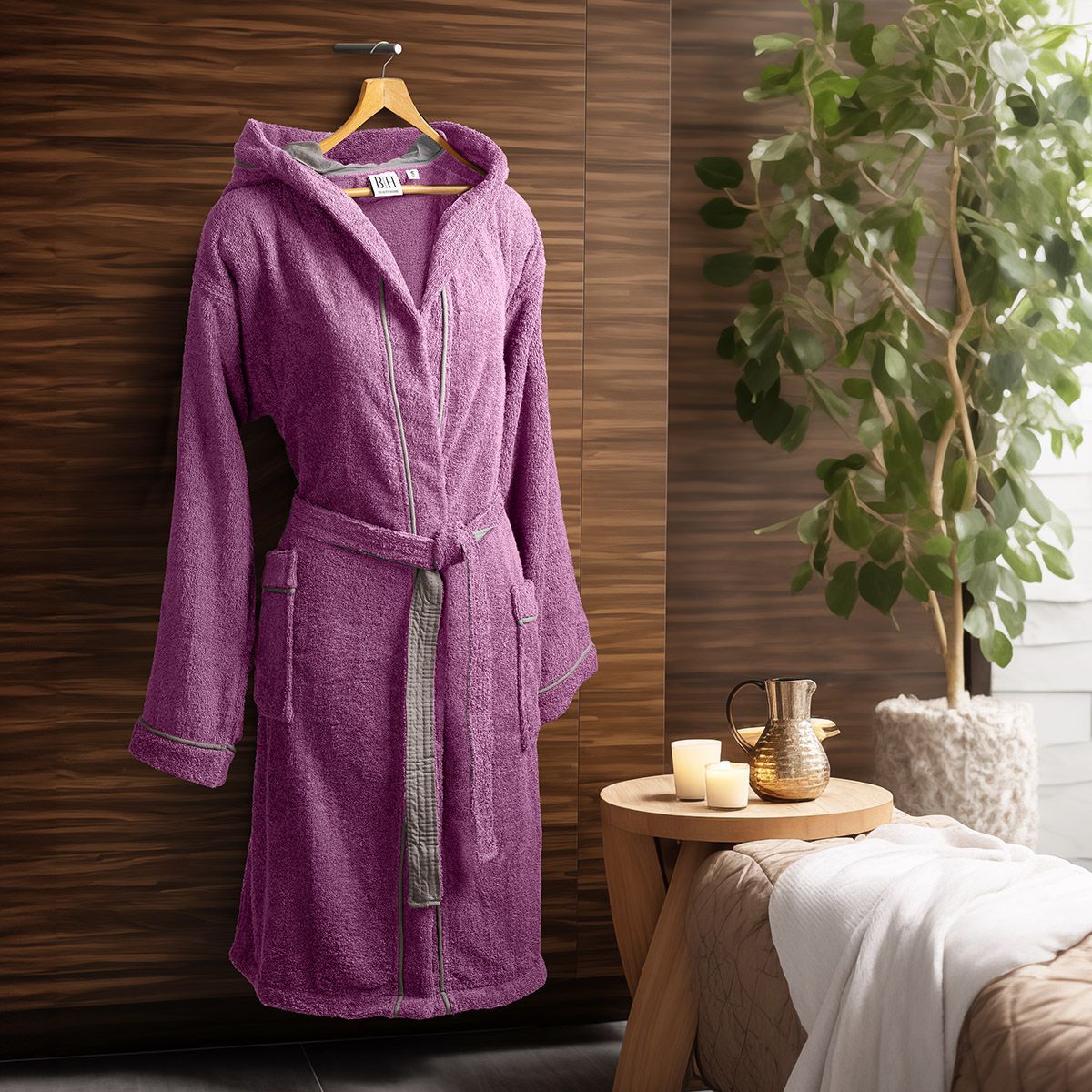 Μπουρνούζι με κουκούλα Art 3429 Μωβ από την εταιρεία Beauty Home