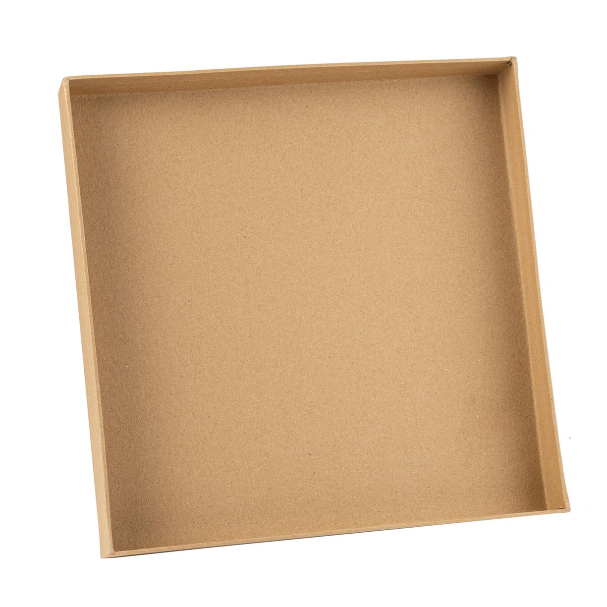 Δίσκος τετράγωνος από χαρτόνι Kraft x4cm – Κατάλληλος για Τρόφιμα