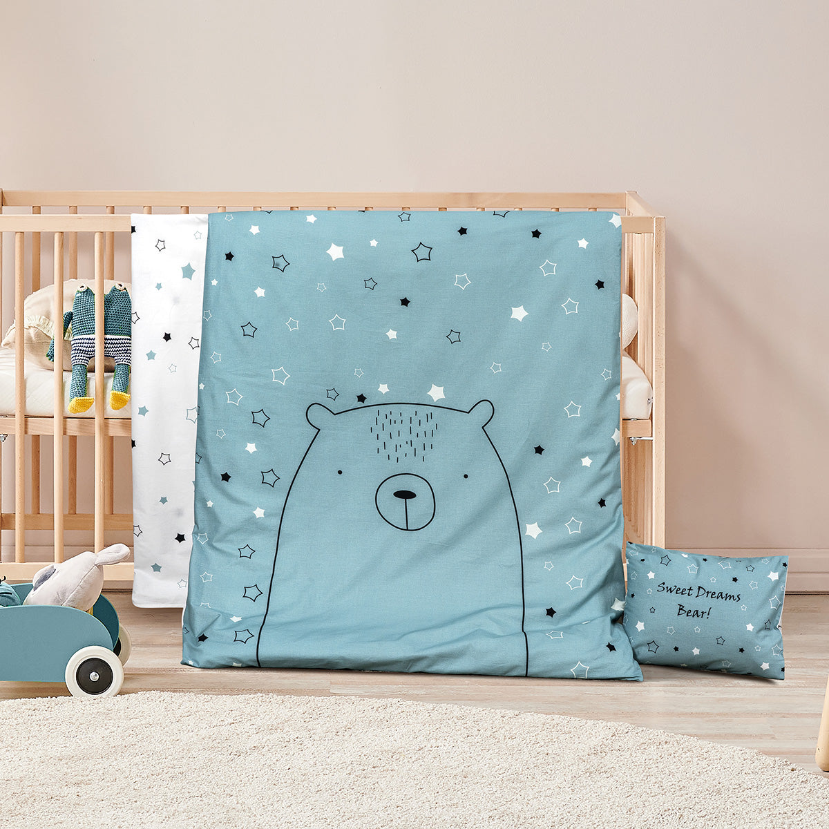 Σετ σεντόνια βρεφικά Bear Art 5185 120x160 Εμπριμέ από την εταιρεία Beauty Home