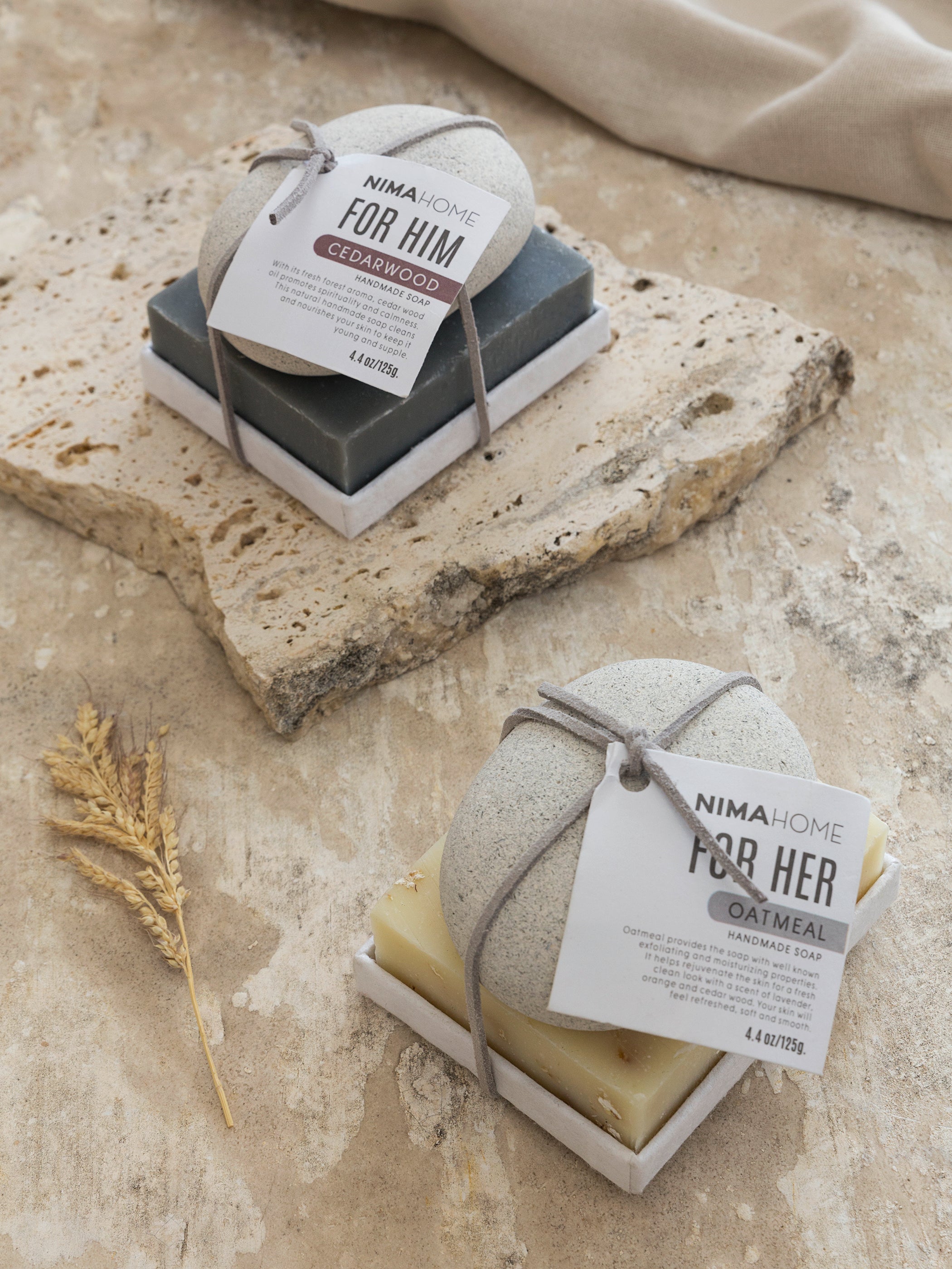 Σετ Σαπούνι χειροποίητο 125g + Πέτρα απολέπισης - Oatmeal