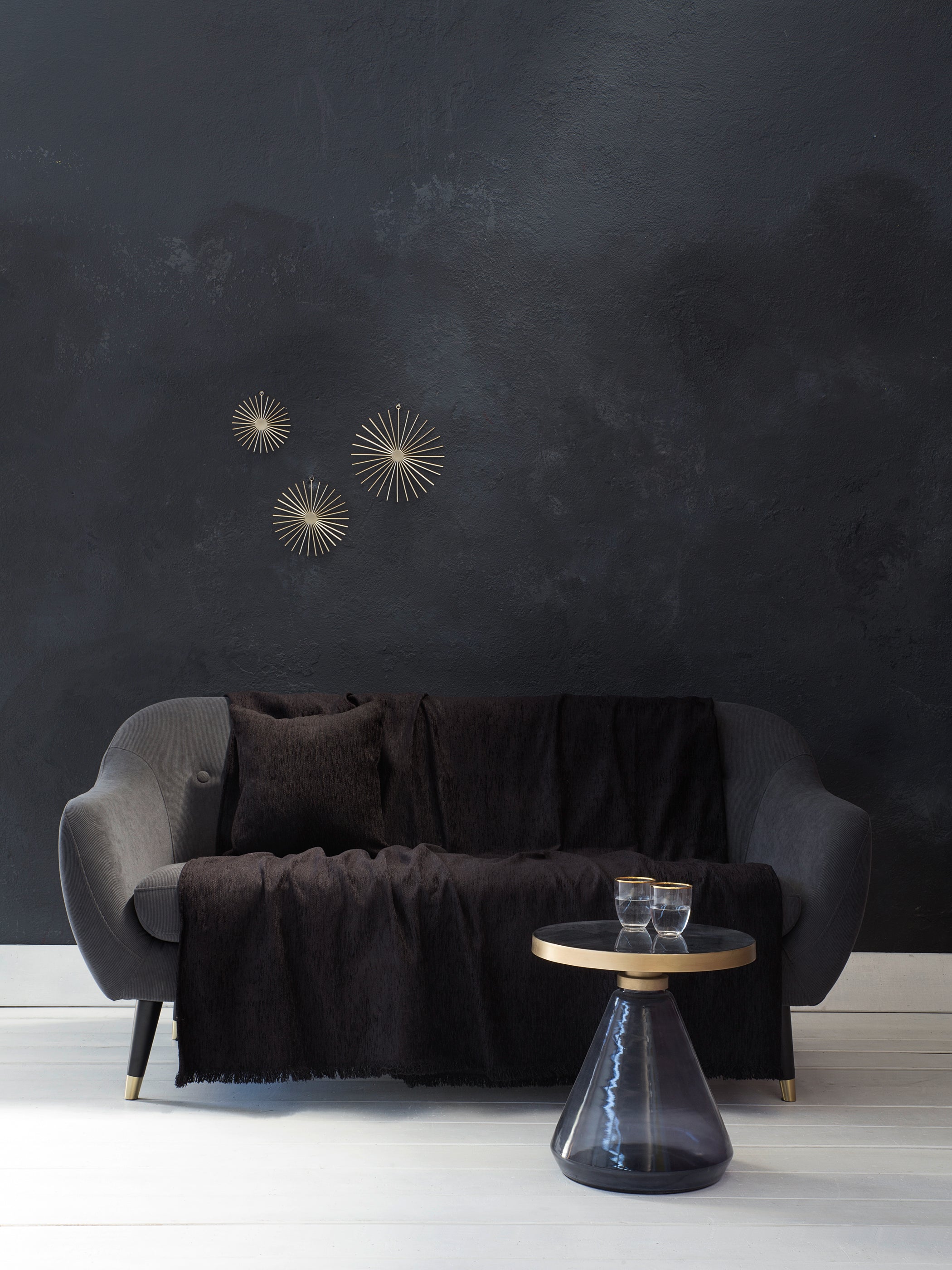 Ριχτάρι - Velvety Μαύρο 180x180 από την εταιρεία Nima Home