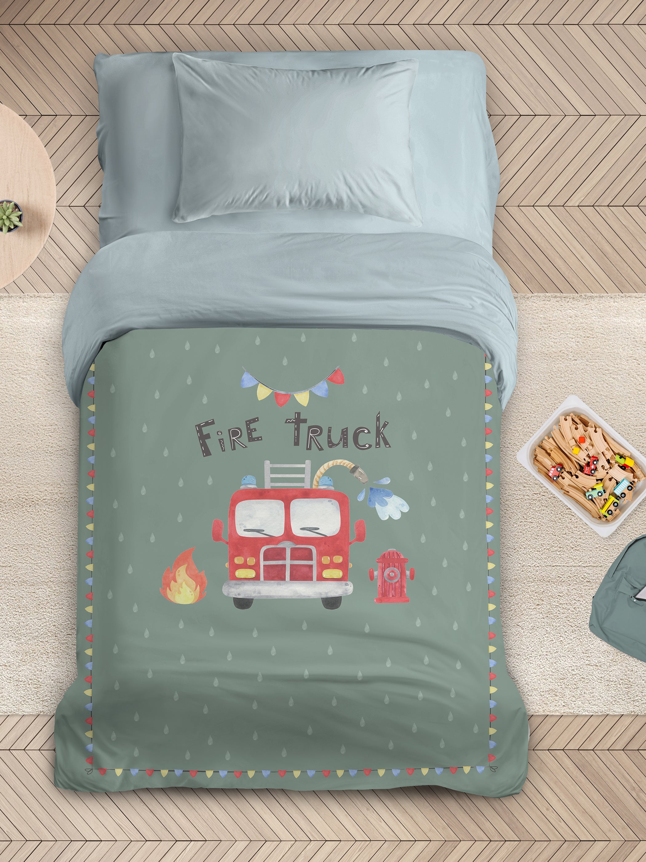 Πάπλωμα Μονό 160x240 - Fire Truck Default Title από την εταιρεία Nima Kids