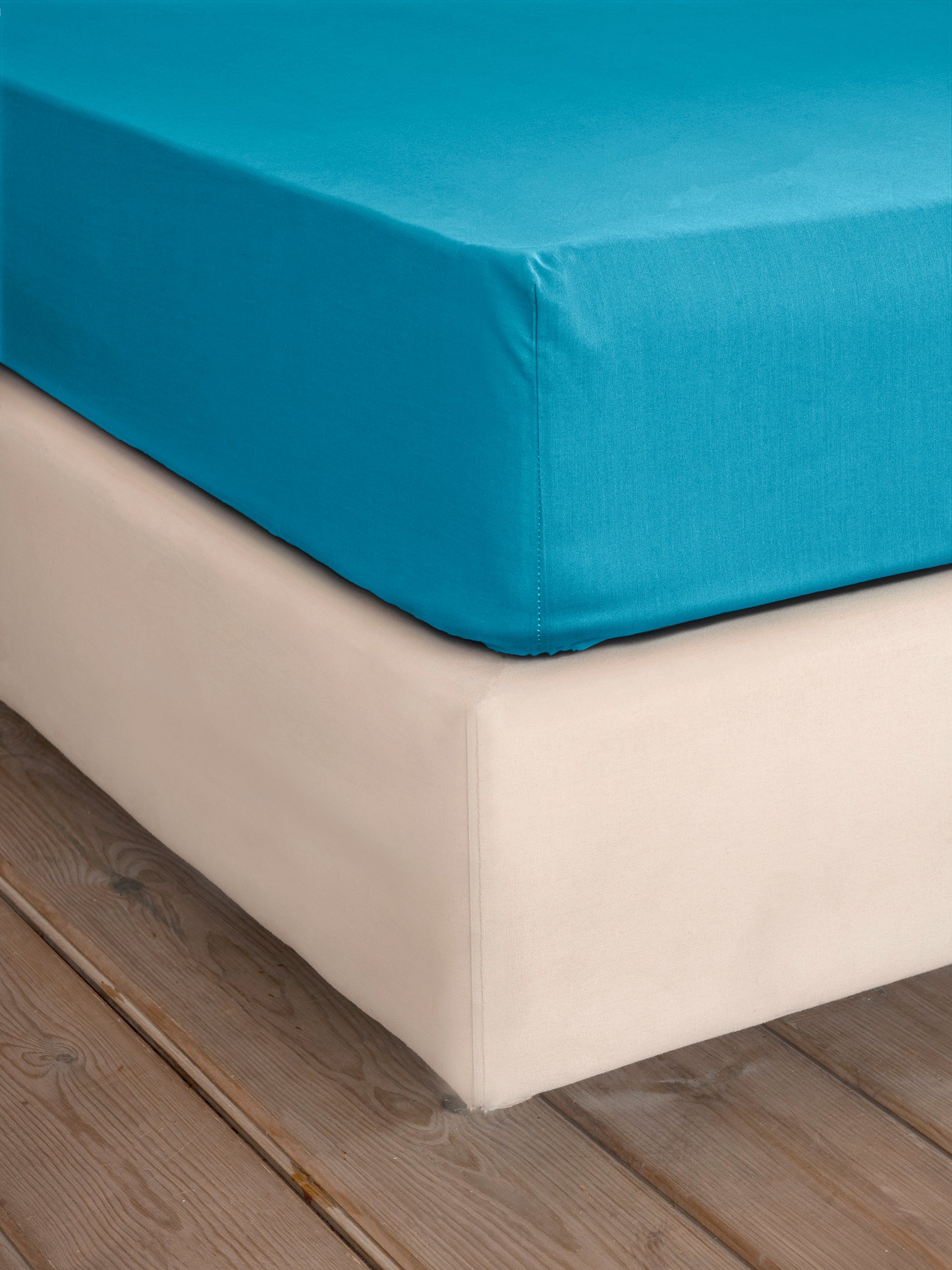 Σεντόνι με Λάστιχο Unicolors Petrol Blue 165x205+35 από την εταιρεία Nima Home