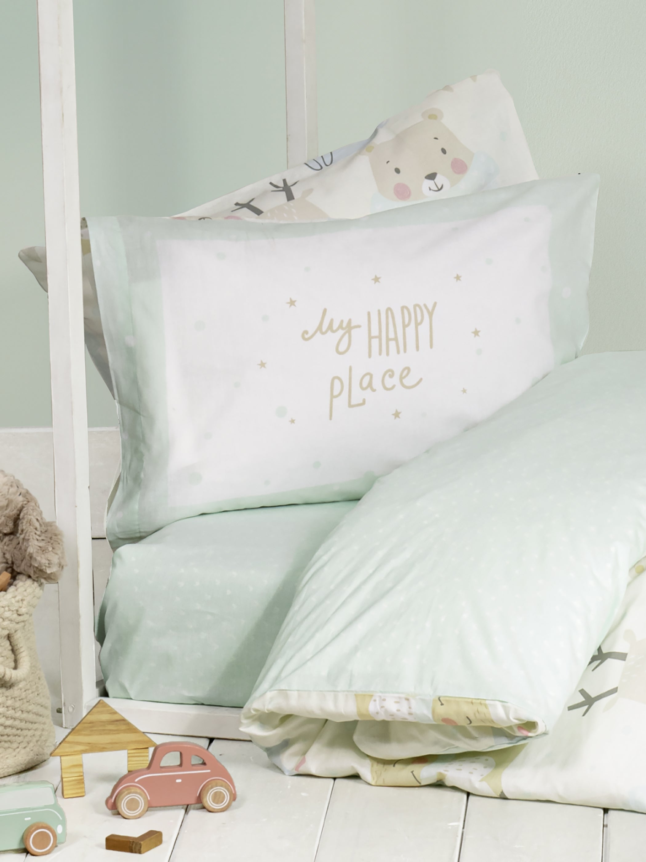 Σετ Παπλωματοθήκη Μονή - Happy Place από την εταιρεία Nima Kids