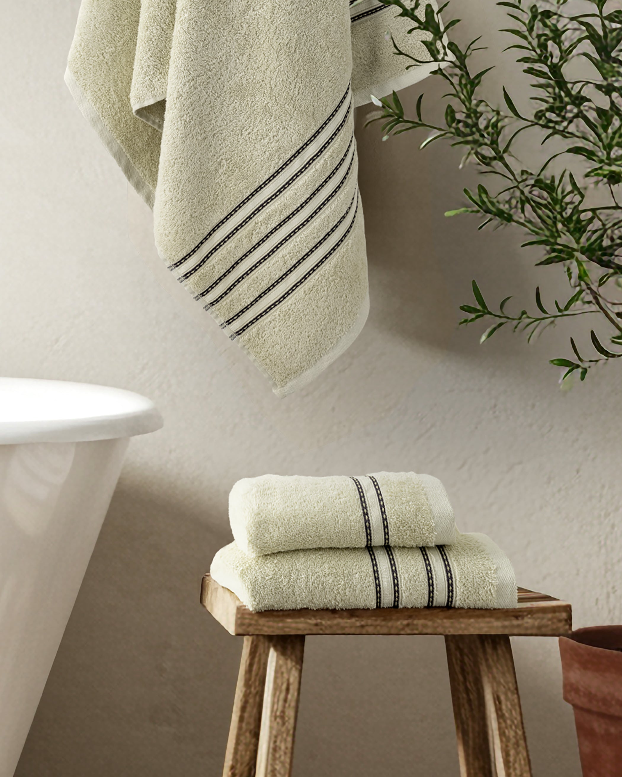 Σετ Πετσέτες (30x50 + 70x140) Lorena Light Green από την εταιρεία Kocoon Home