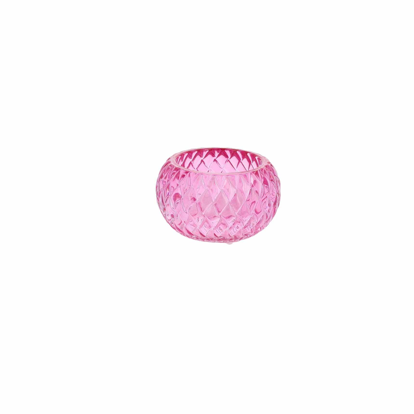 Κηροπήγιο Chloé Γυαλί Framboise Ø7,5x4cm