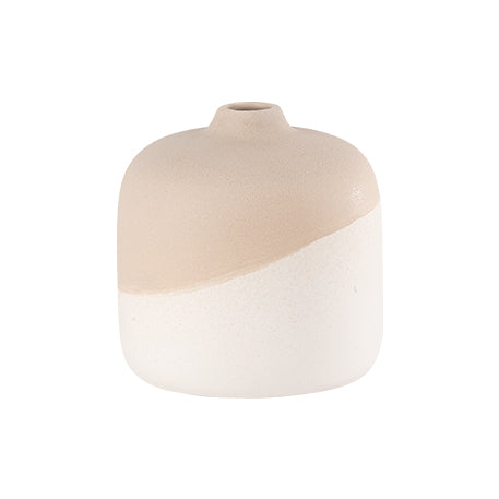Βάζο κεραμικό Diana σε διχρωμία – κρέμ μπεζ 11×11,5cm