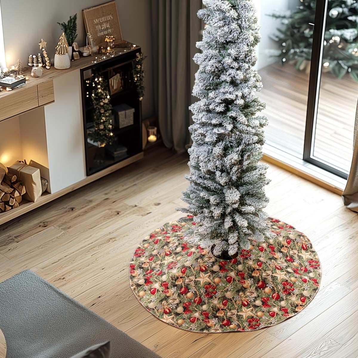 ΠΟΔΙΑ ΔΕΝΤΡΟΥ 90 CM ΣΤΟΦΑ HAPPY HOLIDAY